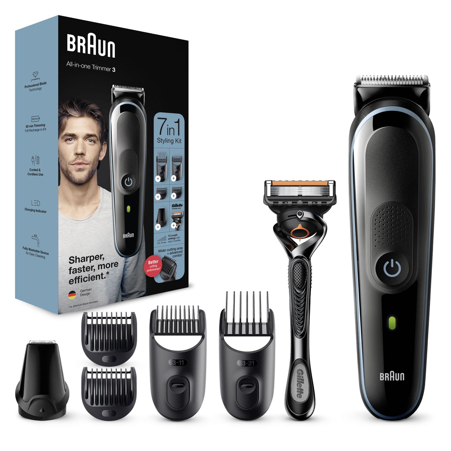 Voir la diapositive 3 : BRAUN Tondeuse multi MGK5345 - Noir