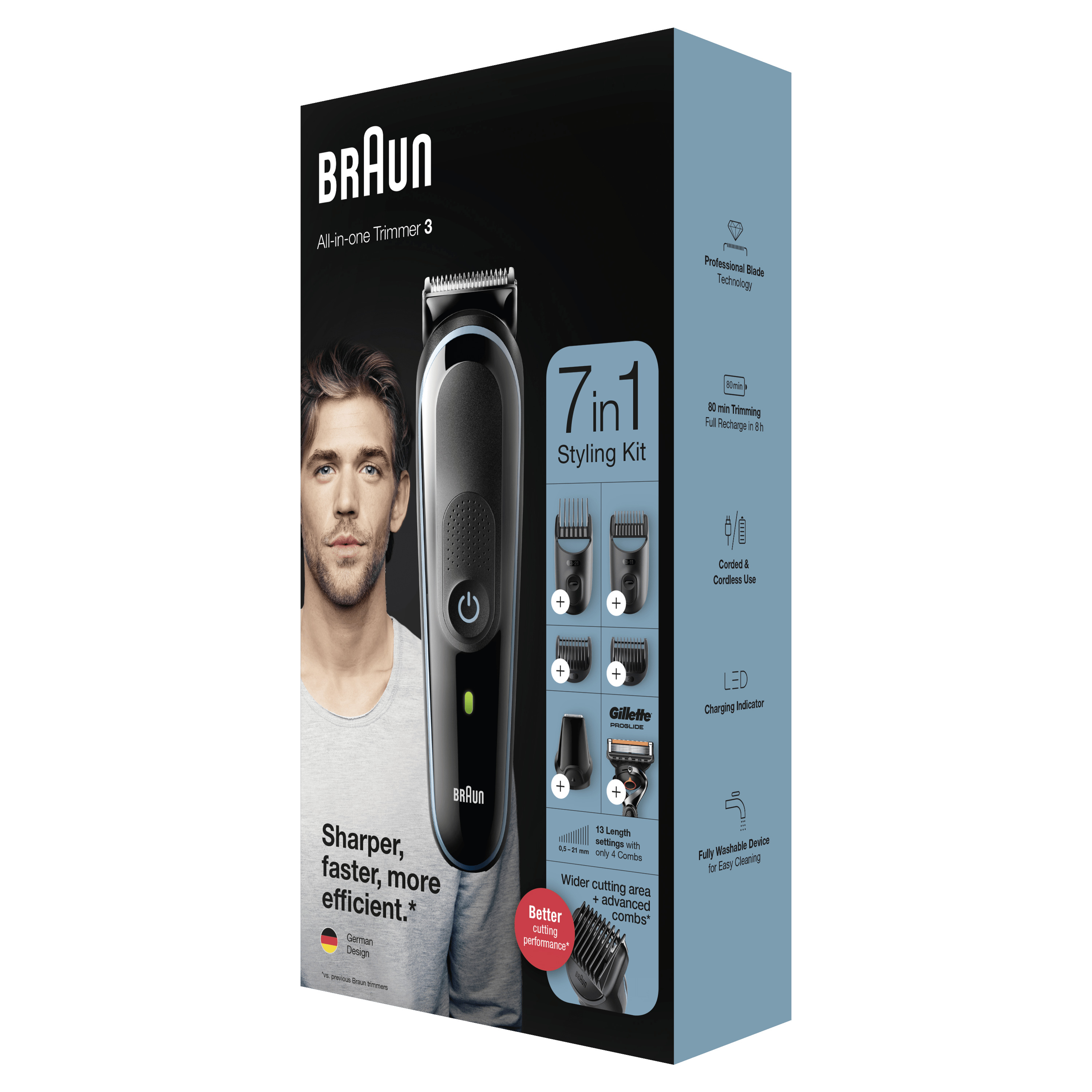Voir la diapositive 9 : BRAUN Tondeuse multi MGK5345 - Noir