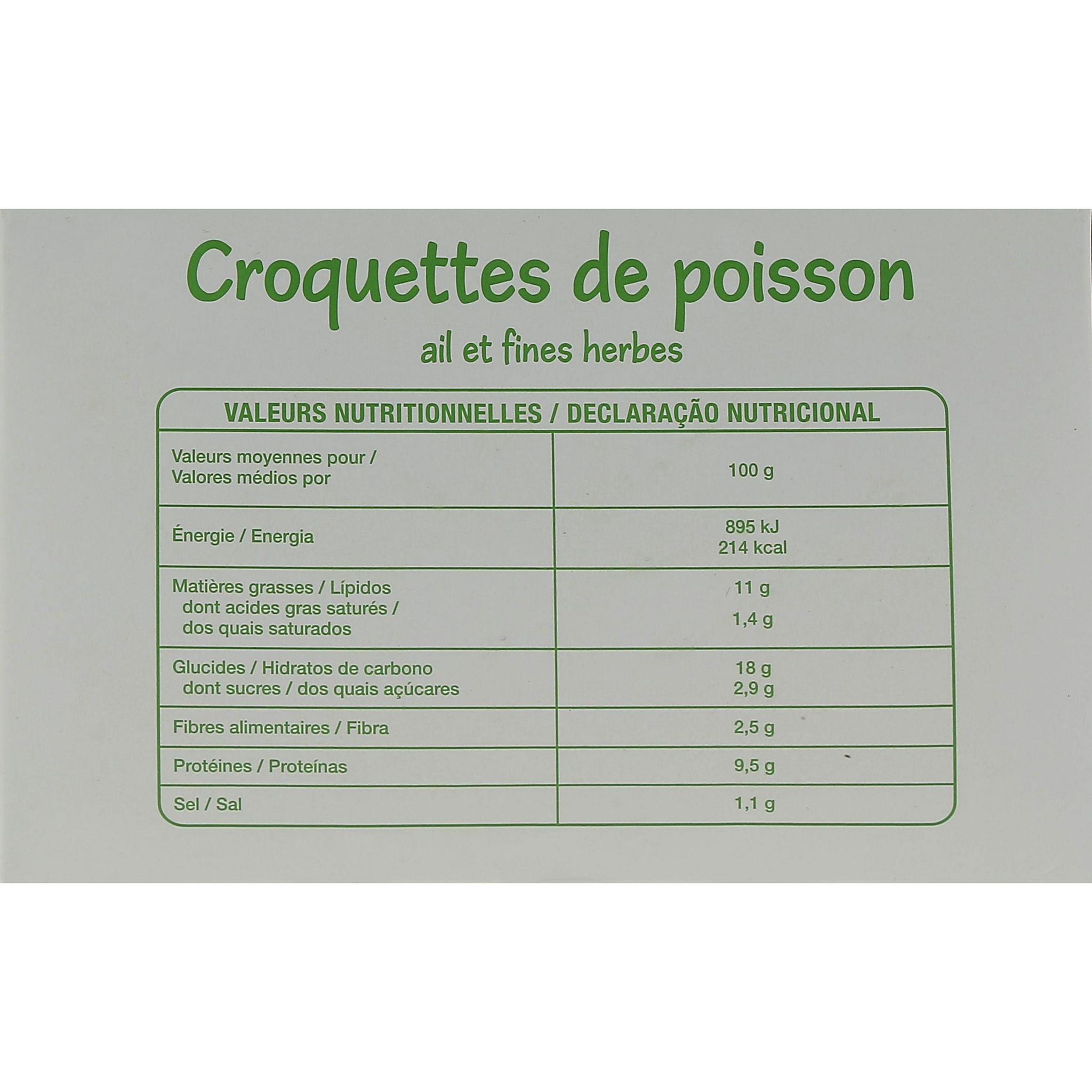 Voir la diapositive 2 : POUCE Croquettes de poisson ail et fines herbes 16 pièces 1kg