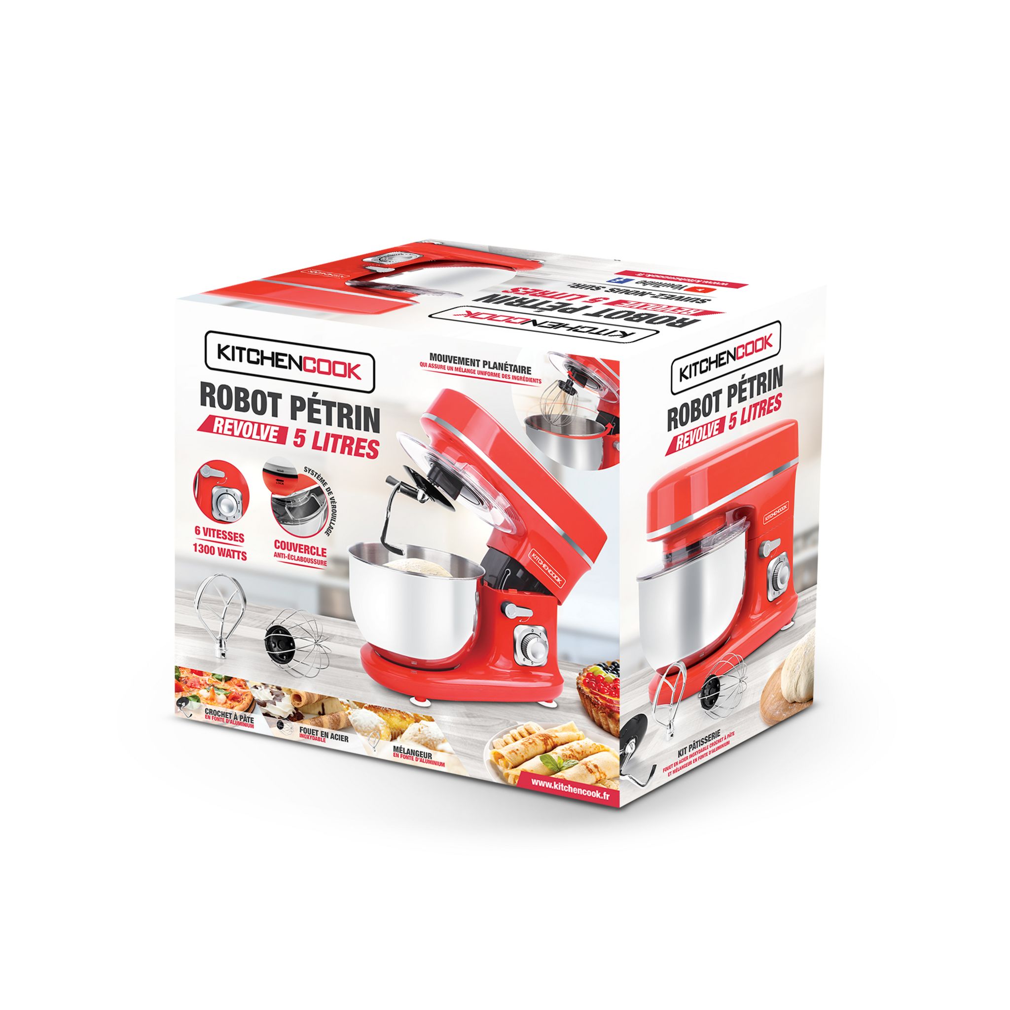 Voir la diapositive 8 : KITCHENCOOK Robot pâtissier REVOLVE - Rouge
