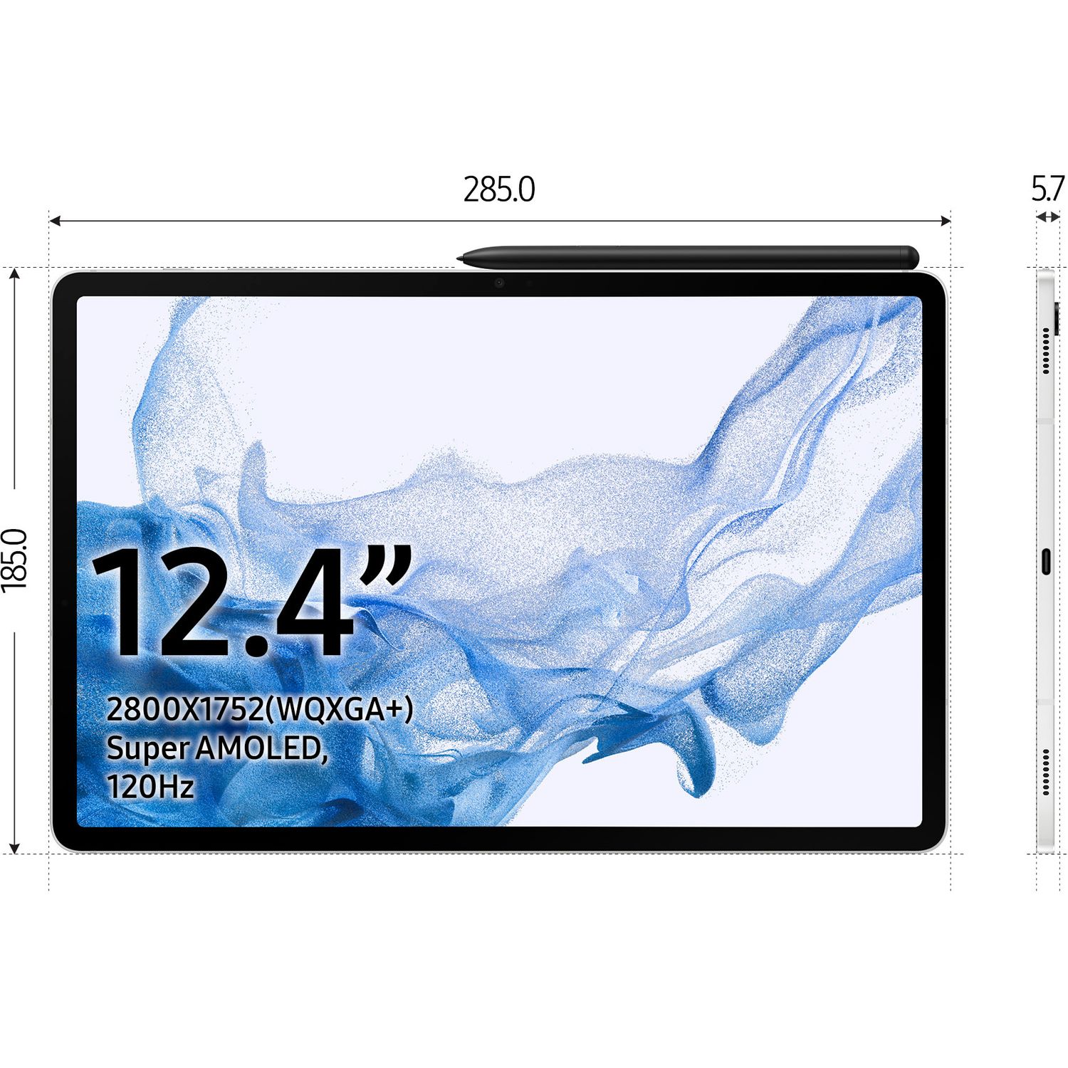 Voir la diapositive 3 : SAMSUNG Tablette tactile TAB S8+ 128 Go - Argent