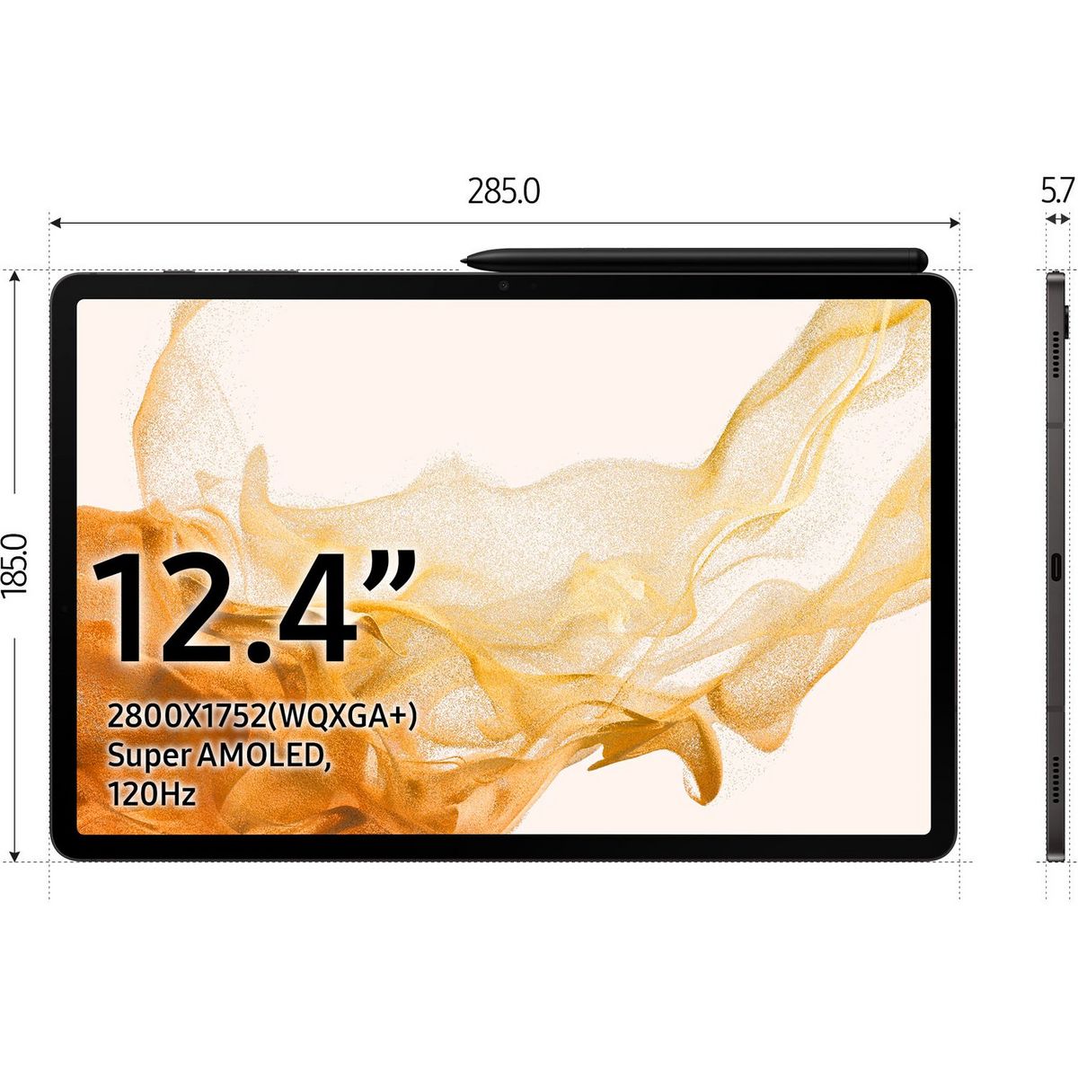 SAMSUNG Tablette tactile TAB S8+ 128 Go - Anthracite