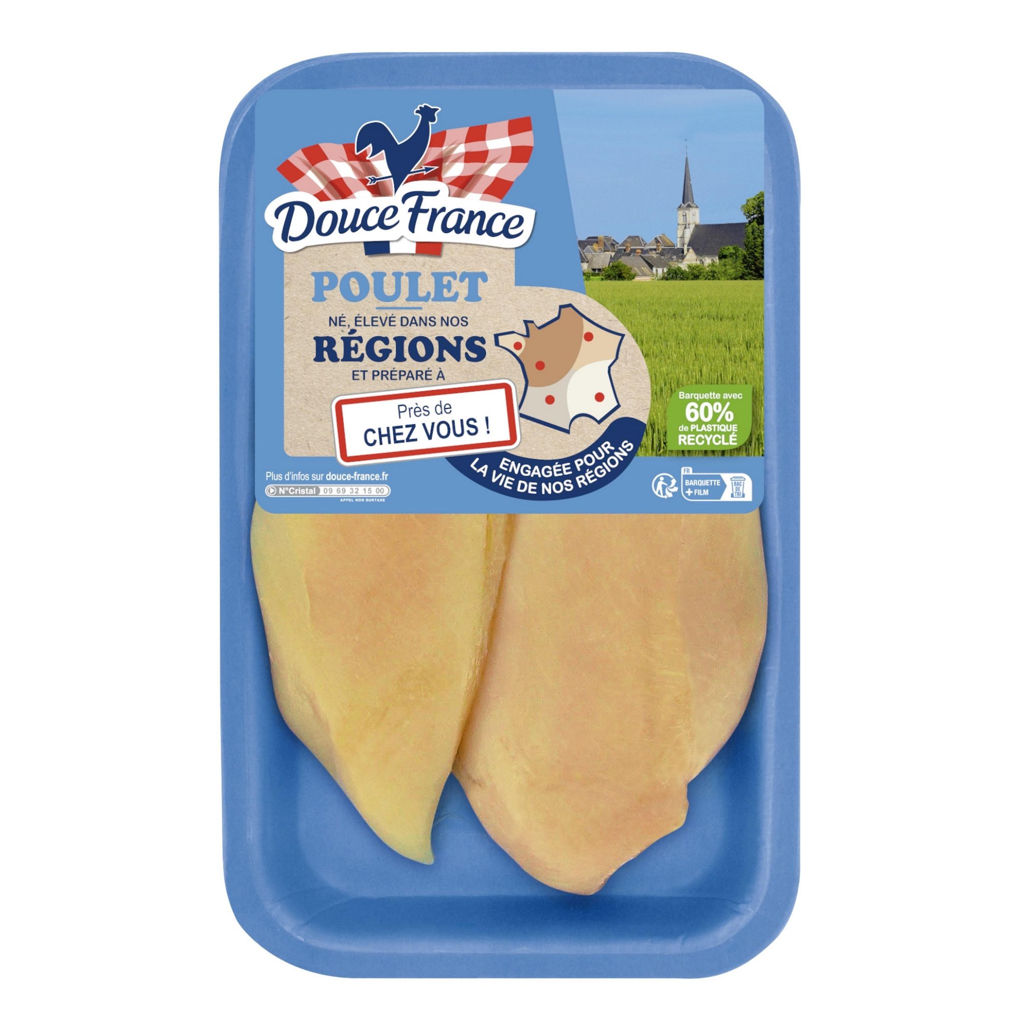 DOUCE FRANCE Filets de poulet jaune 2 pièces 300g