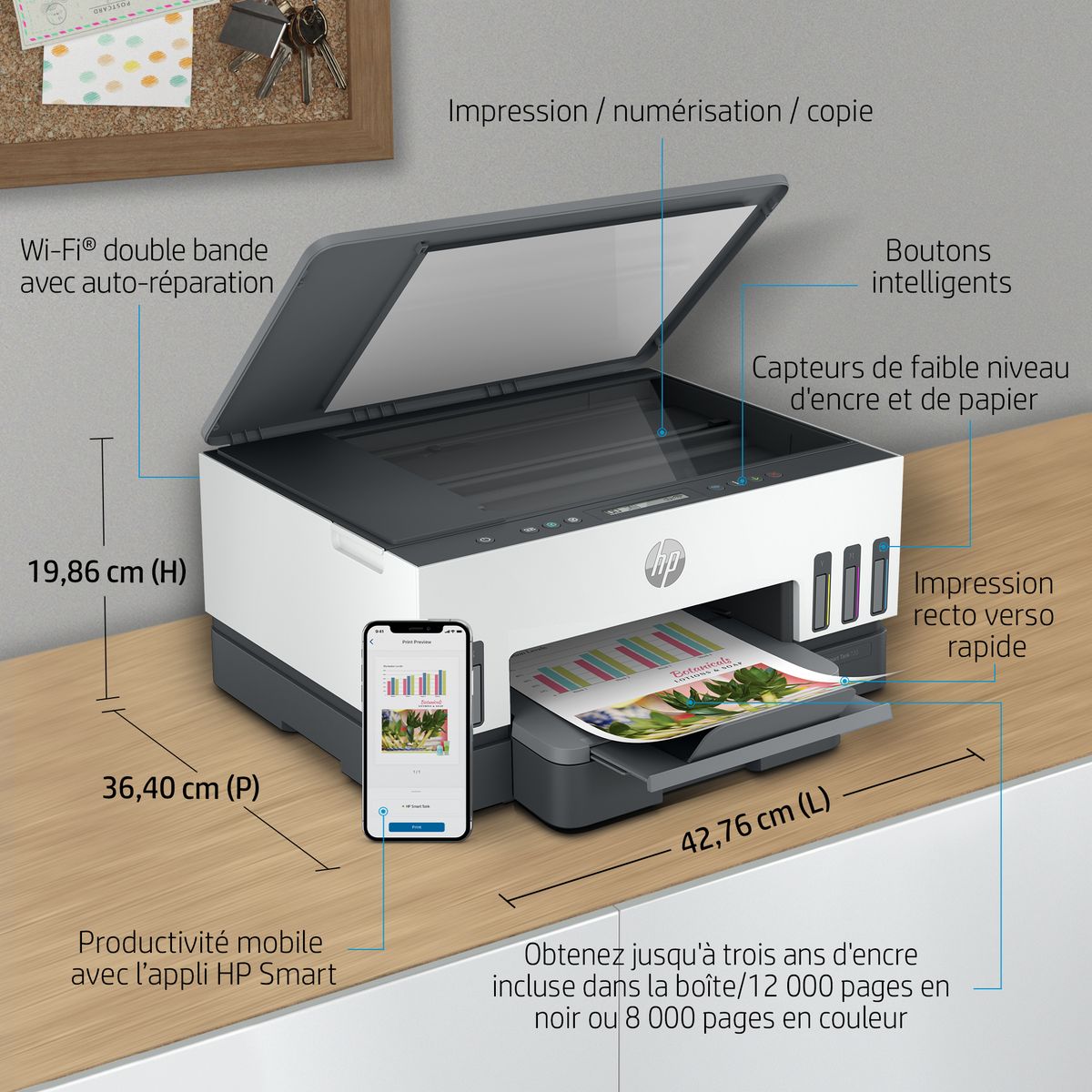 HP Imprimante Jet d'encre SMART TANK PLUS 7005