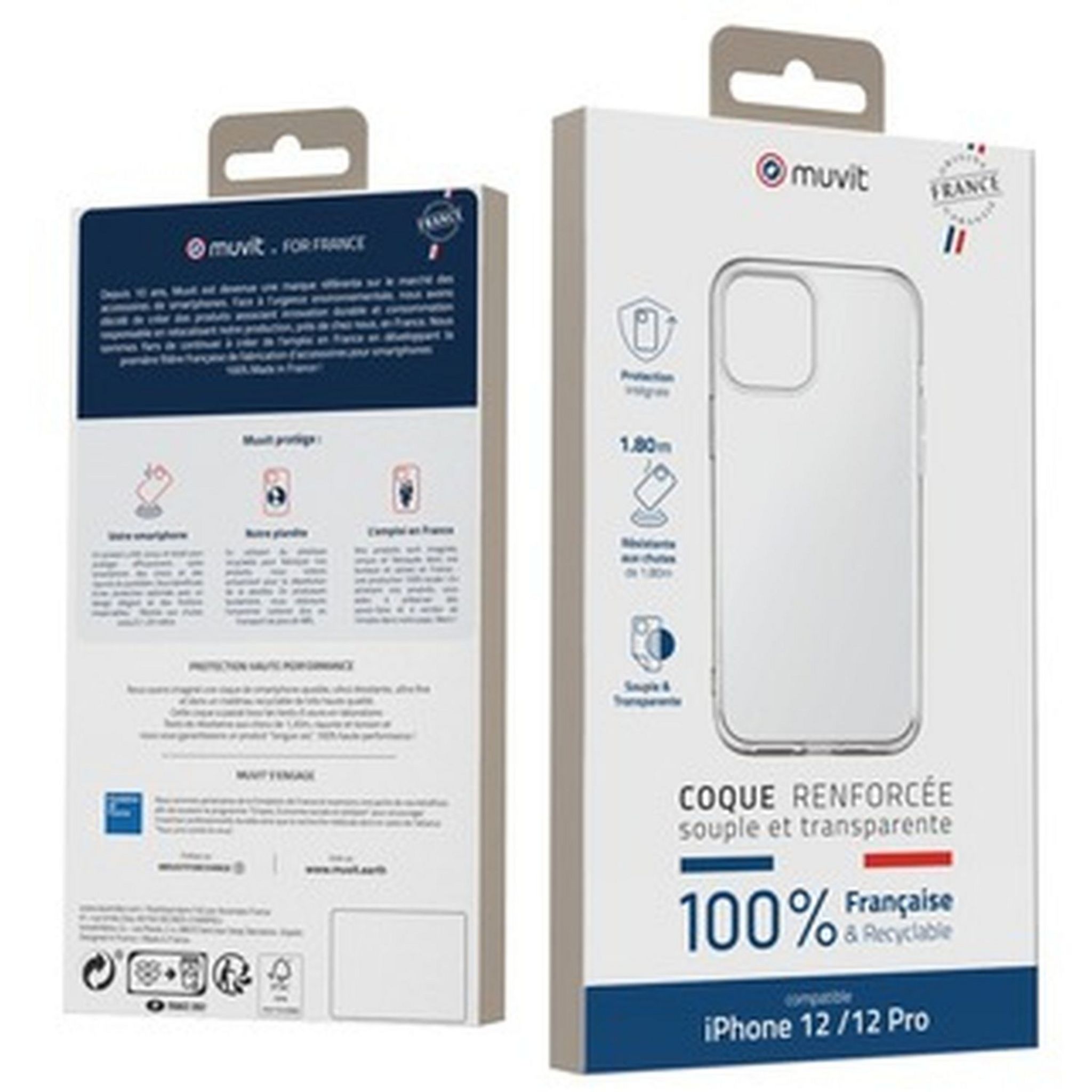 Voir la diapositive 2 : MUVIT Coque pour iPhone 12/12 Pro