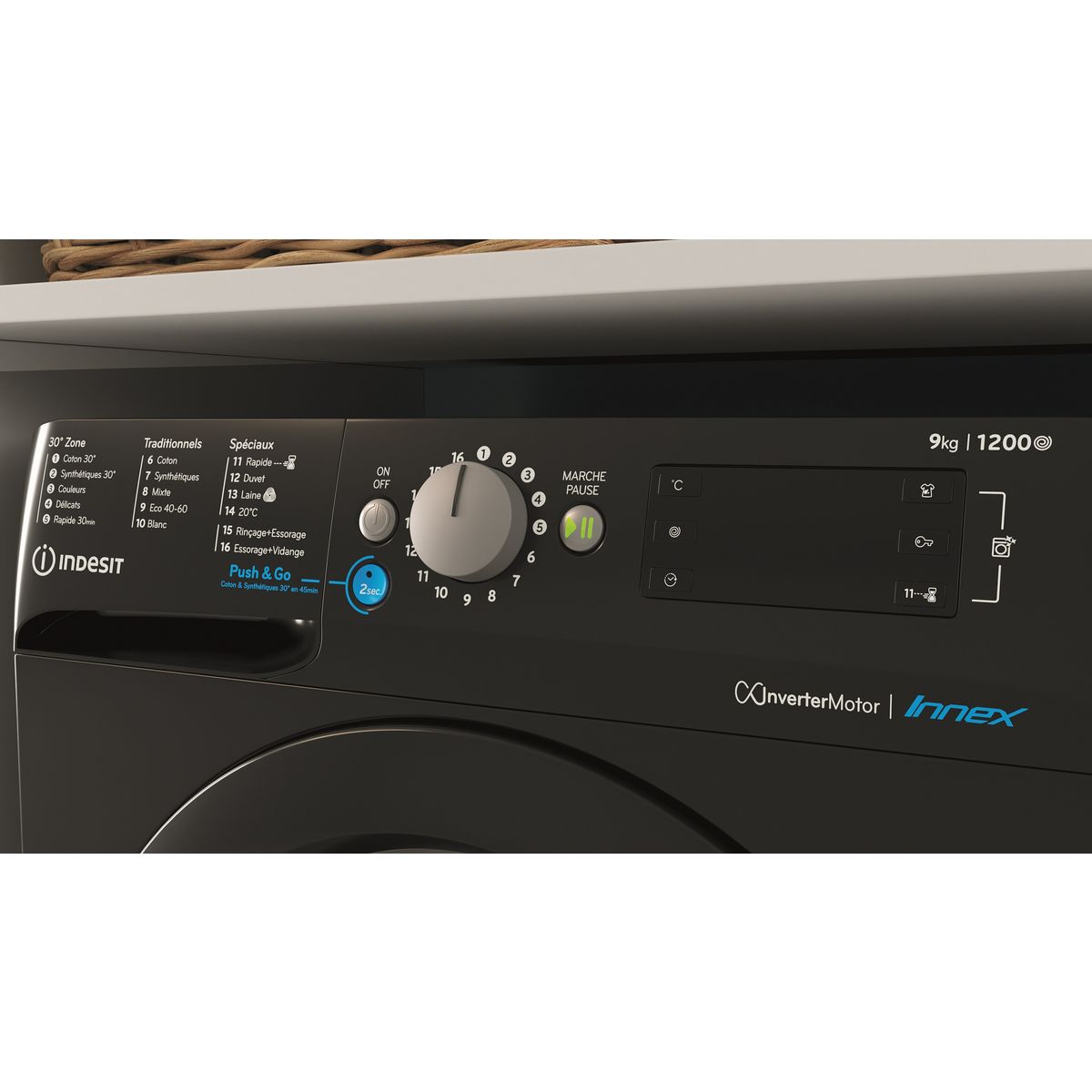 INDESIT Lave linge hublot BWE91284XKFRN, 9 kg, 1200 T/min