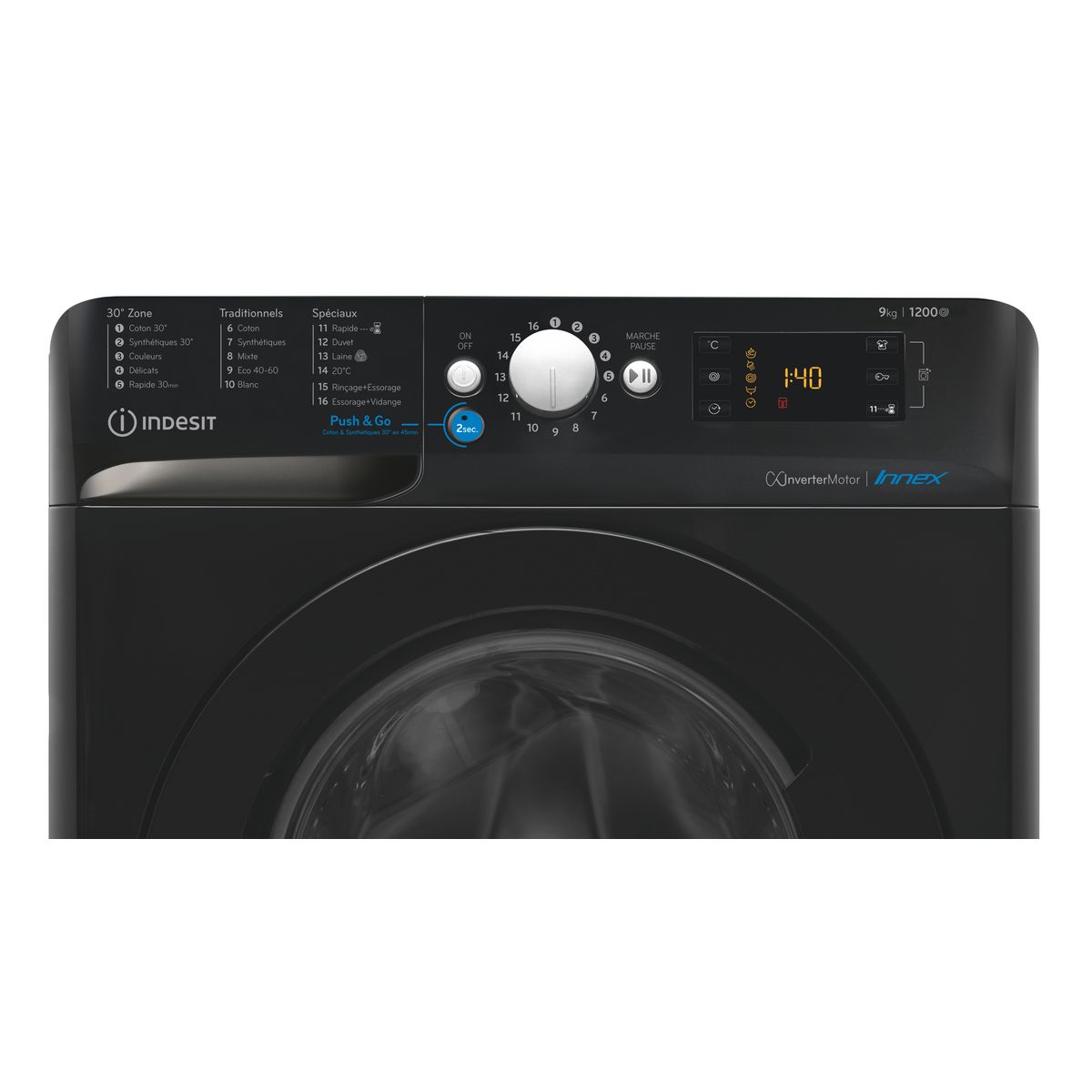 INDESIT Lave linge hublot BWE91284XKFRN, 9 kg, 1200 T/min