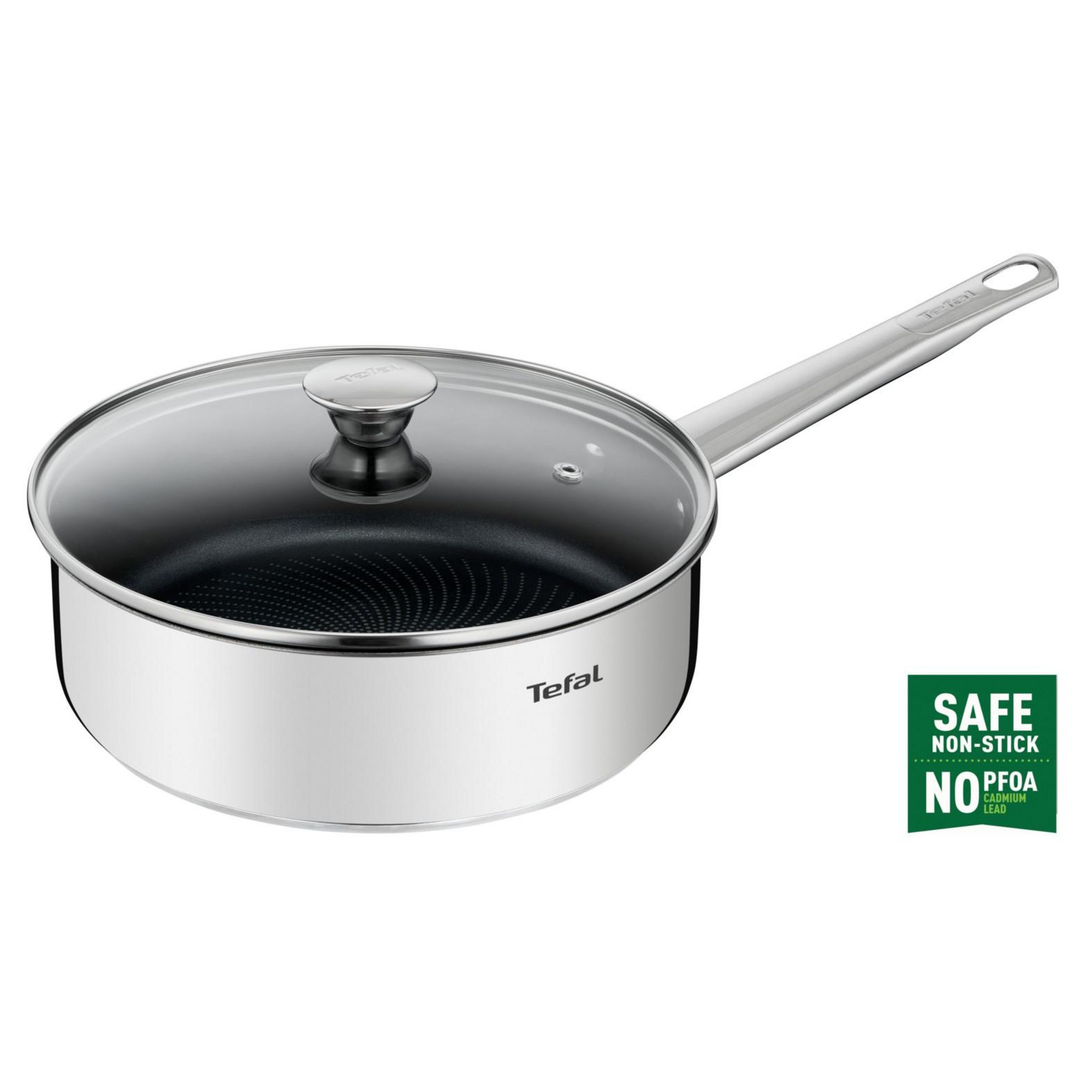 TEFAL Sauteuse 24cm + Couvercle Inox Cook Eat non revêtu TFI