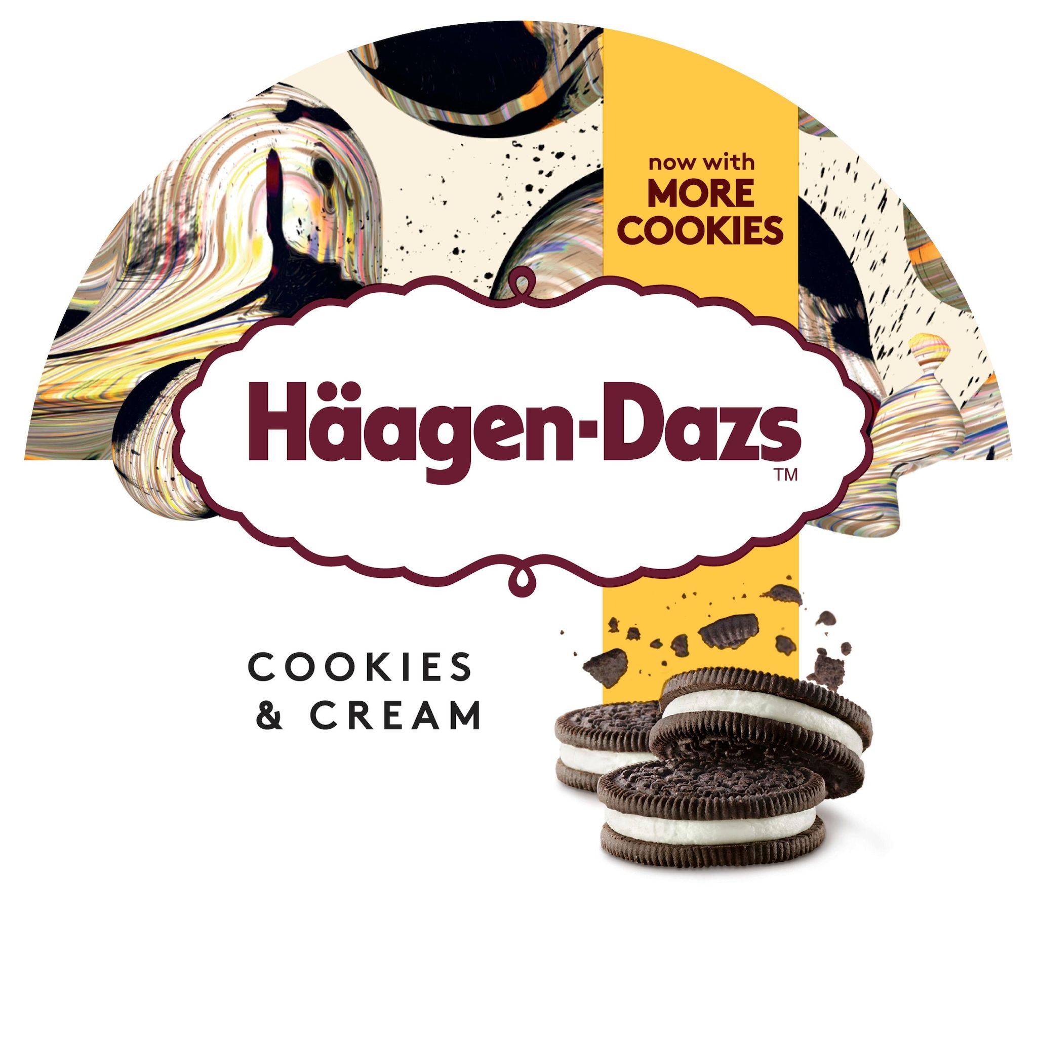 Voir la diapositive 2 : HAAGEN DAZS Pot de crème glacée vanille cookies et crème 386g
