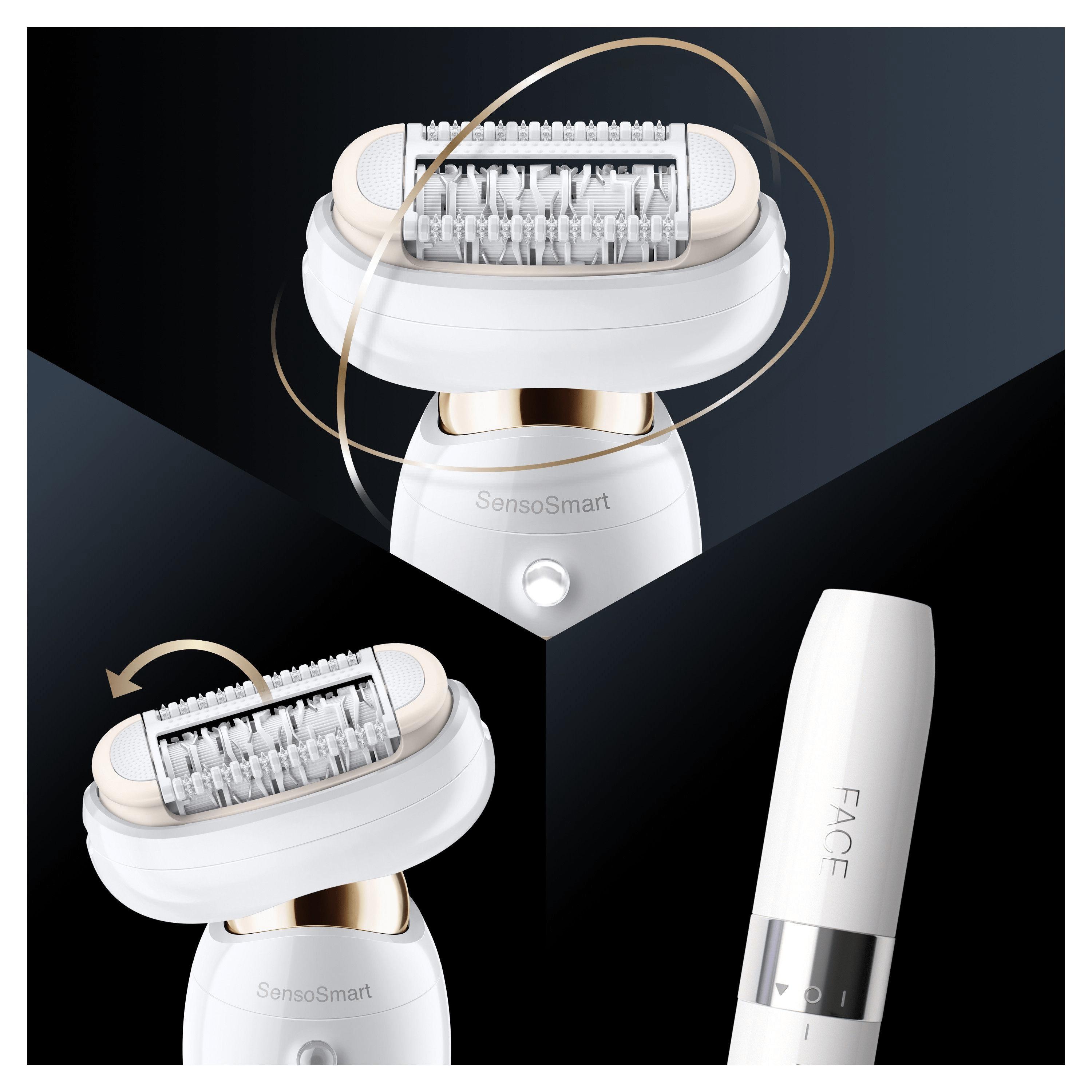 Voir la diapositive 7 : BRAUN Épilateur électrique SES 9005 3D - Blanc