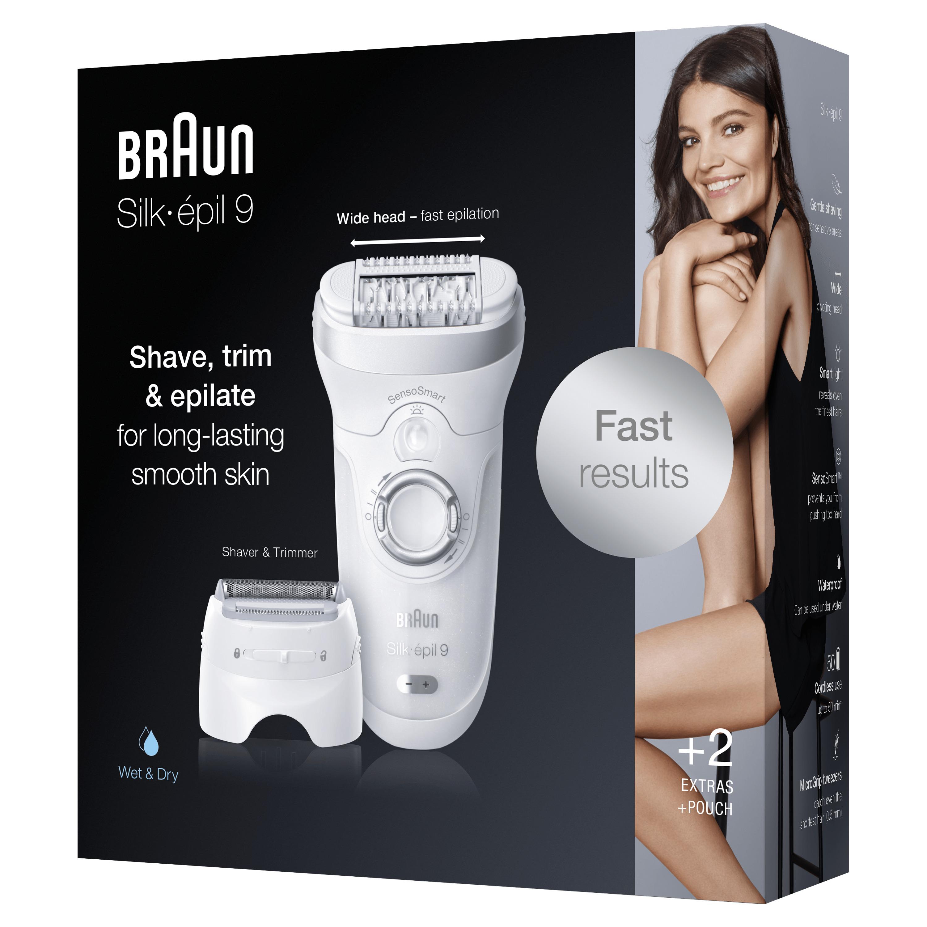 Voir la diapositive 7 : BRAUN Épilateur électrique SES 9-705 - Blanc