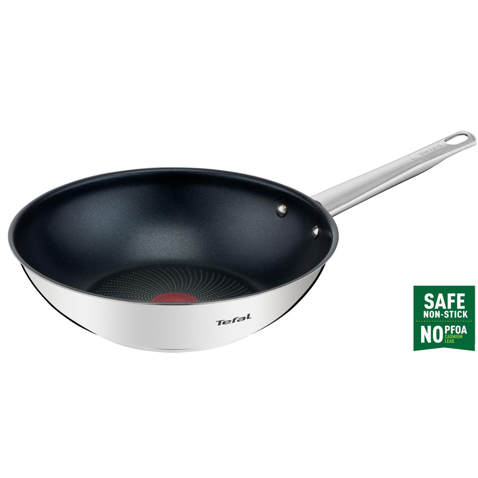 TEFAL Wok induction COOK EAT inox revêtu 28 cm