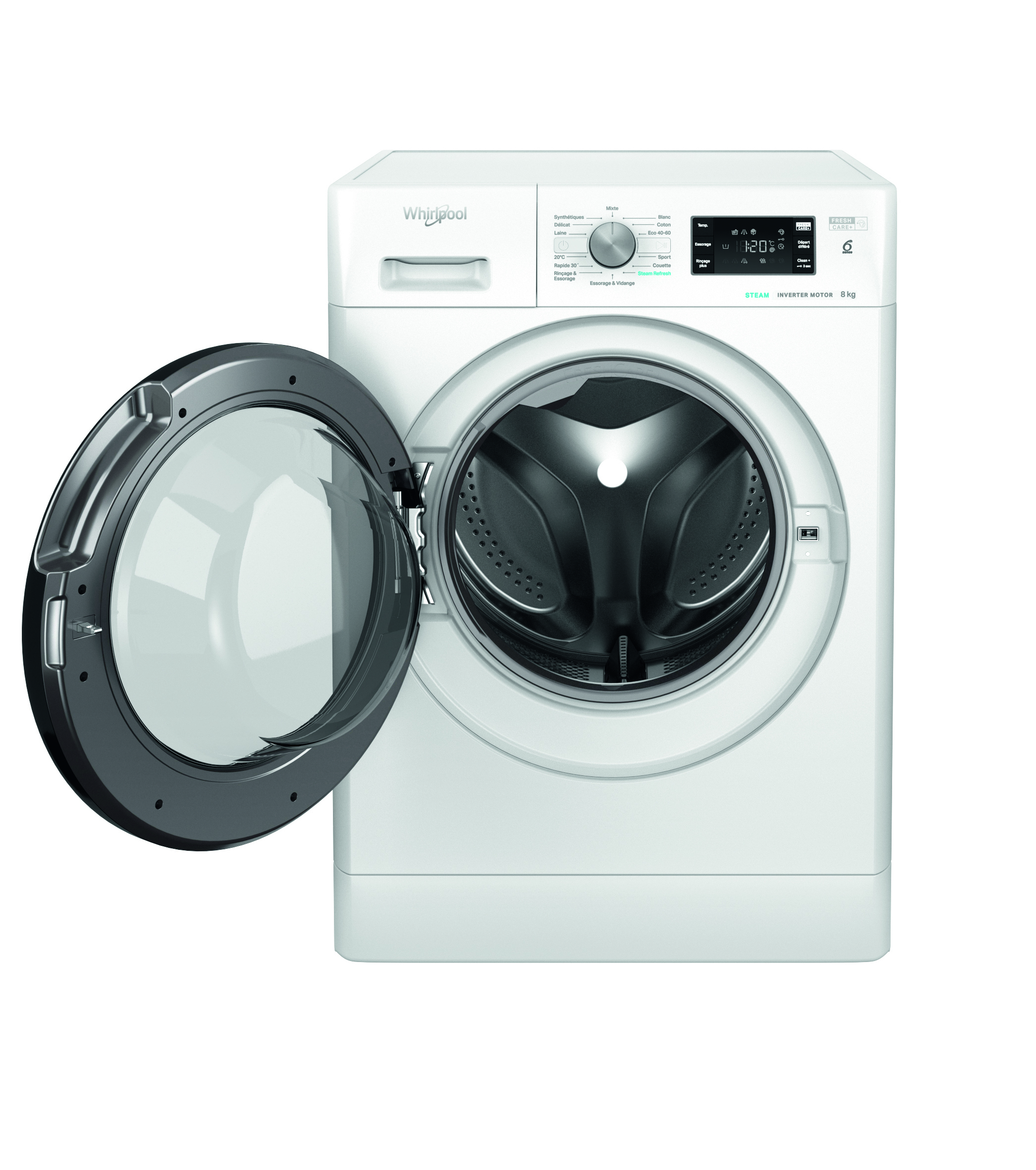Voir la diapositive 2 : WHIRLPOOL Lave linge hublot FFB8469BVFR, 8 kg, 1400 T/min