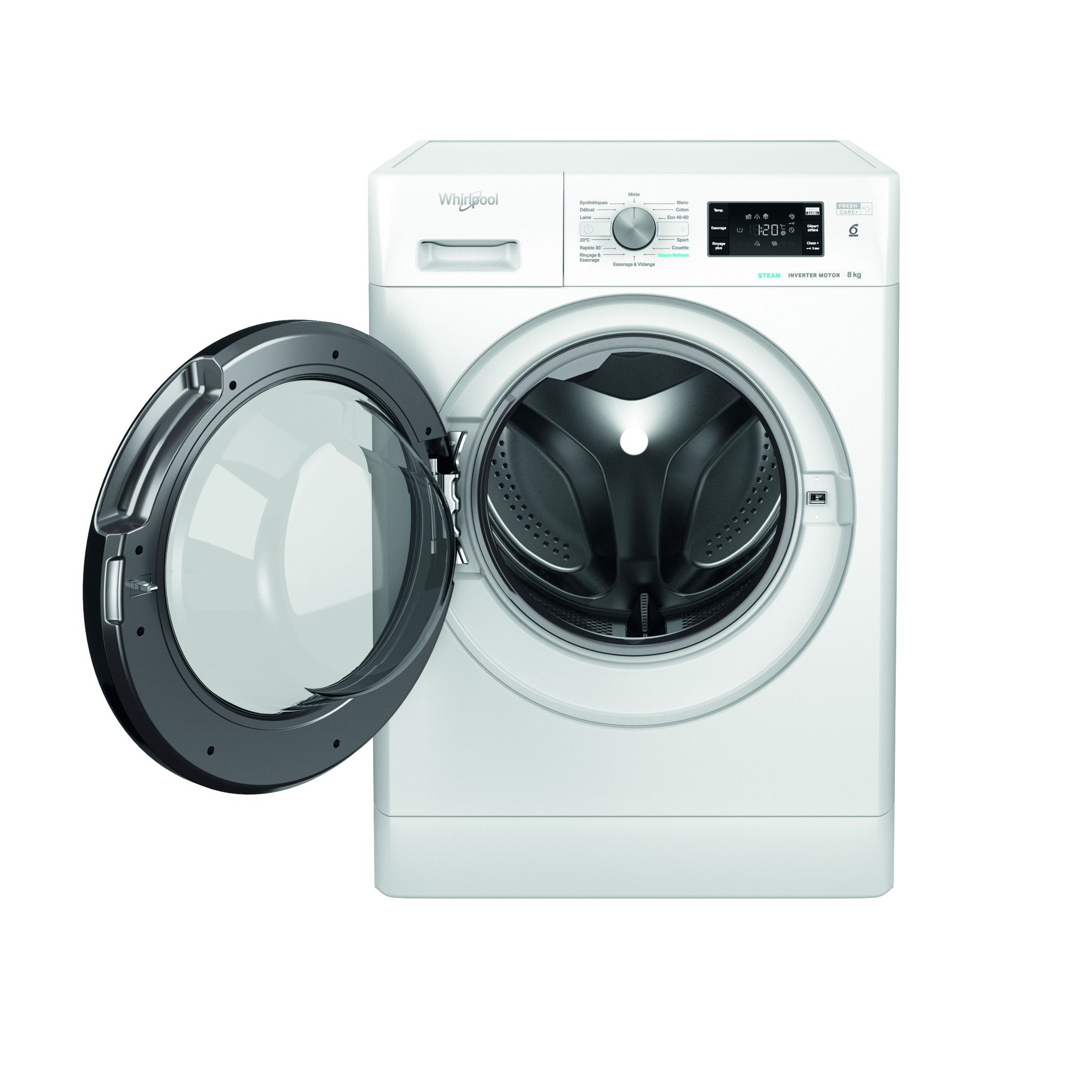 Voir la diapositive 2 : WHIRLPOOL Lave linge hublot FFB8469BVFR, 8 kg, 1400 T/min
