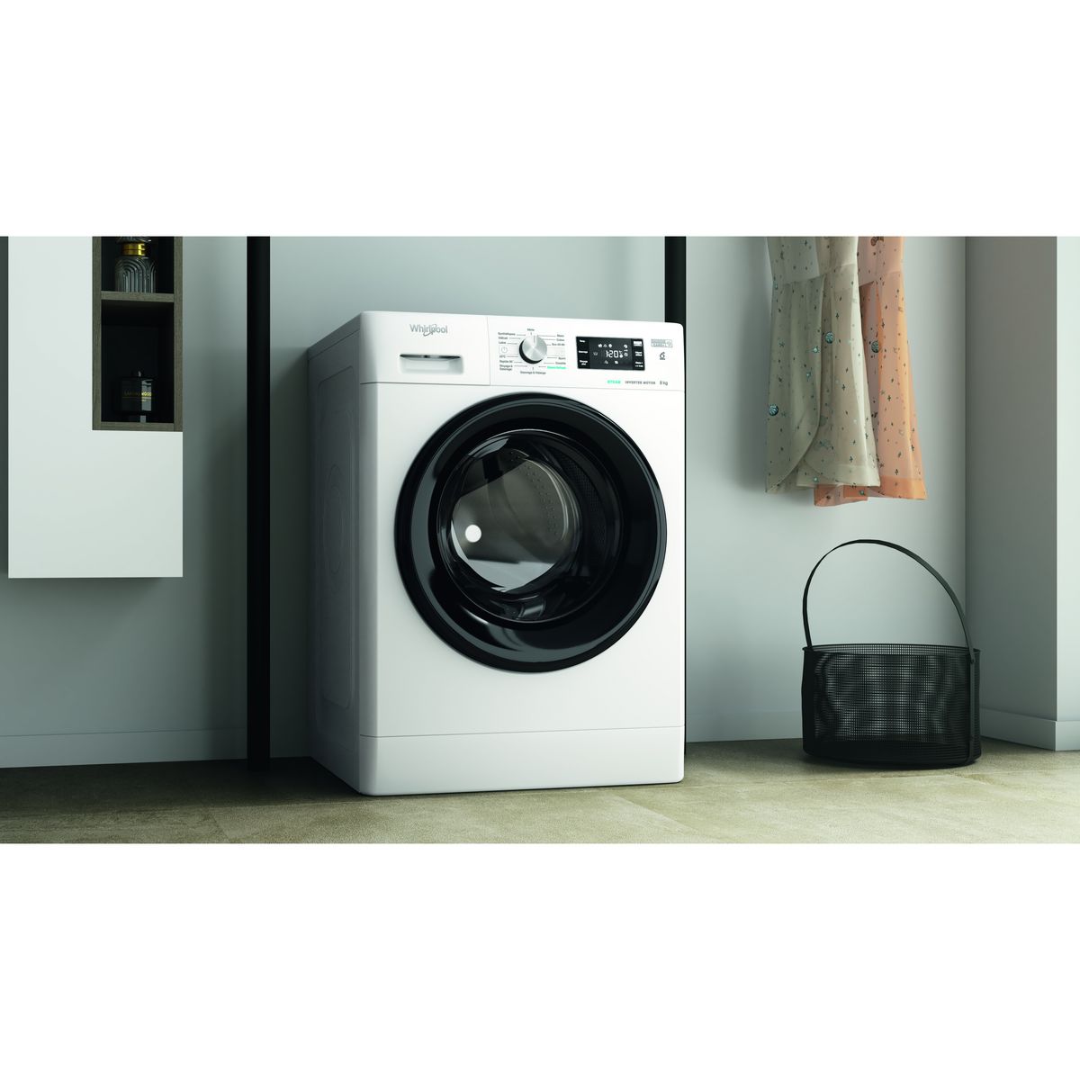 WHIRLPOOL Lave linge hublot FFB8469BVFR, 8 kg, 1400 T/min