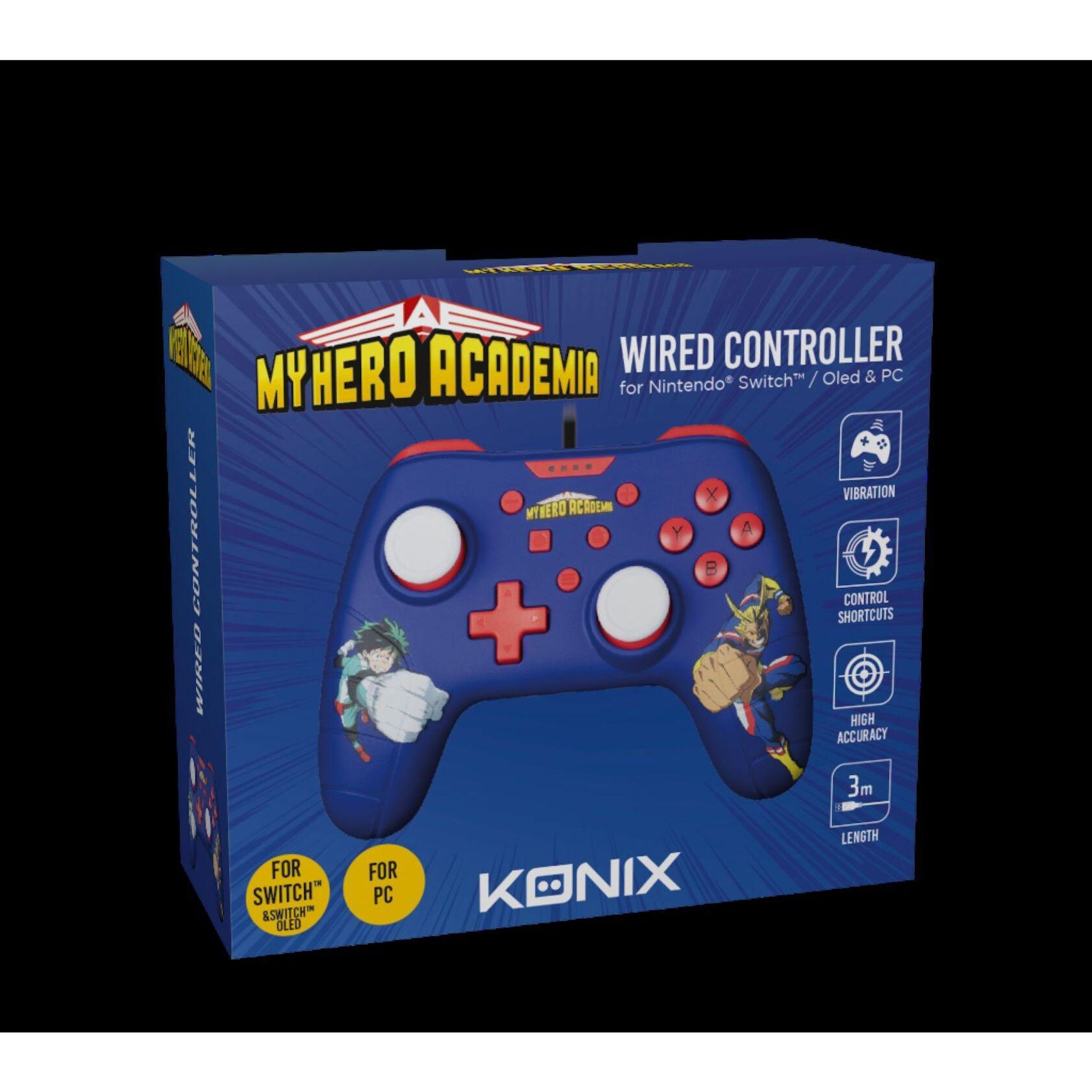 Voir la diapositive 6 : KONIX Manette Filaire My Hero Academia - Bleu pour Nintendo Switch