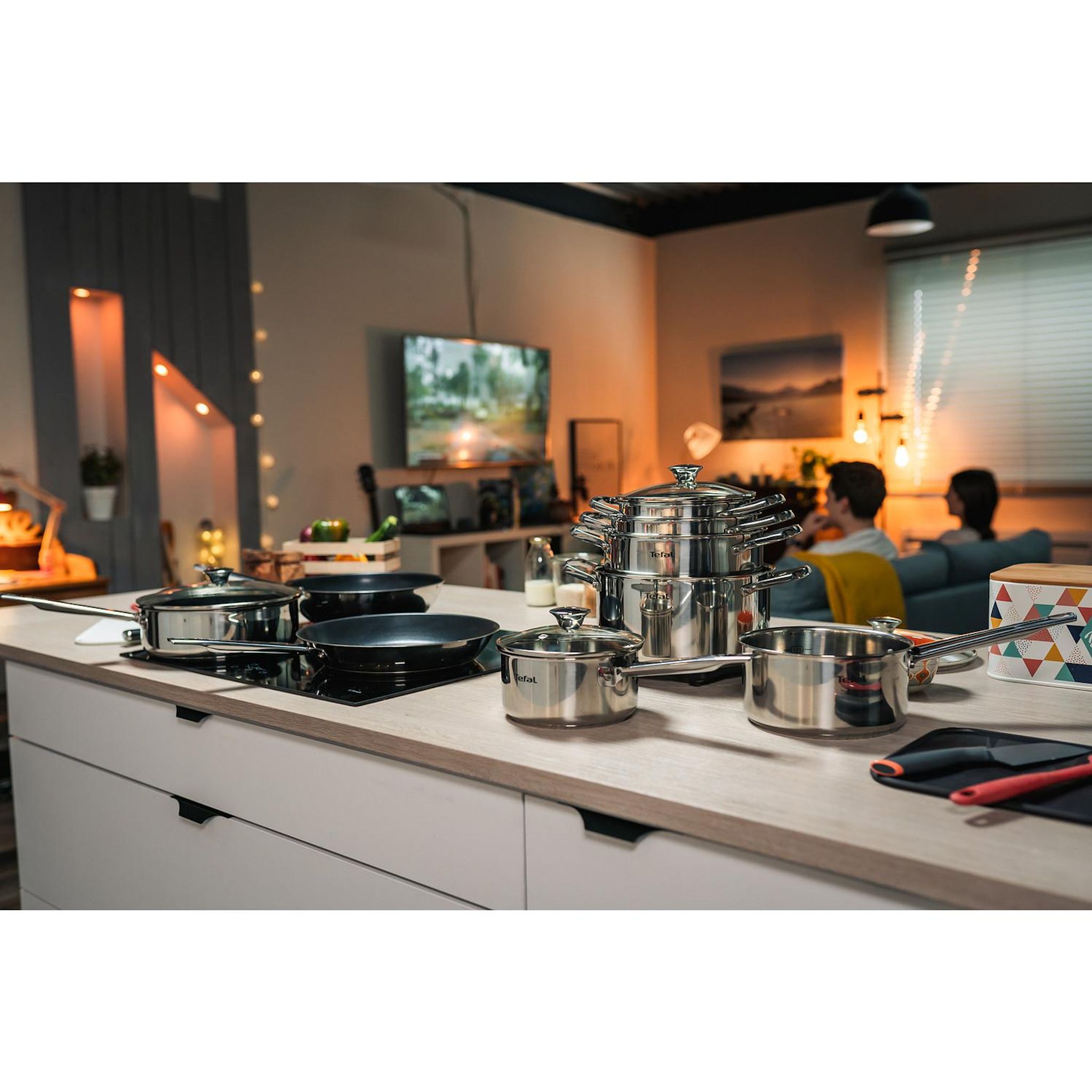 Voir la diapositive 3 : TEFAL Poêle 24 cm inox COOK EAT Tous feux dont induction