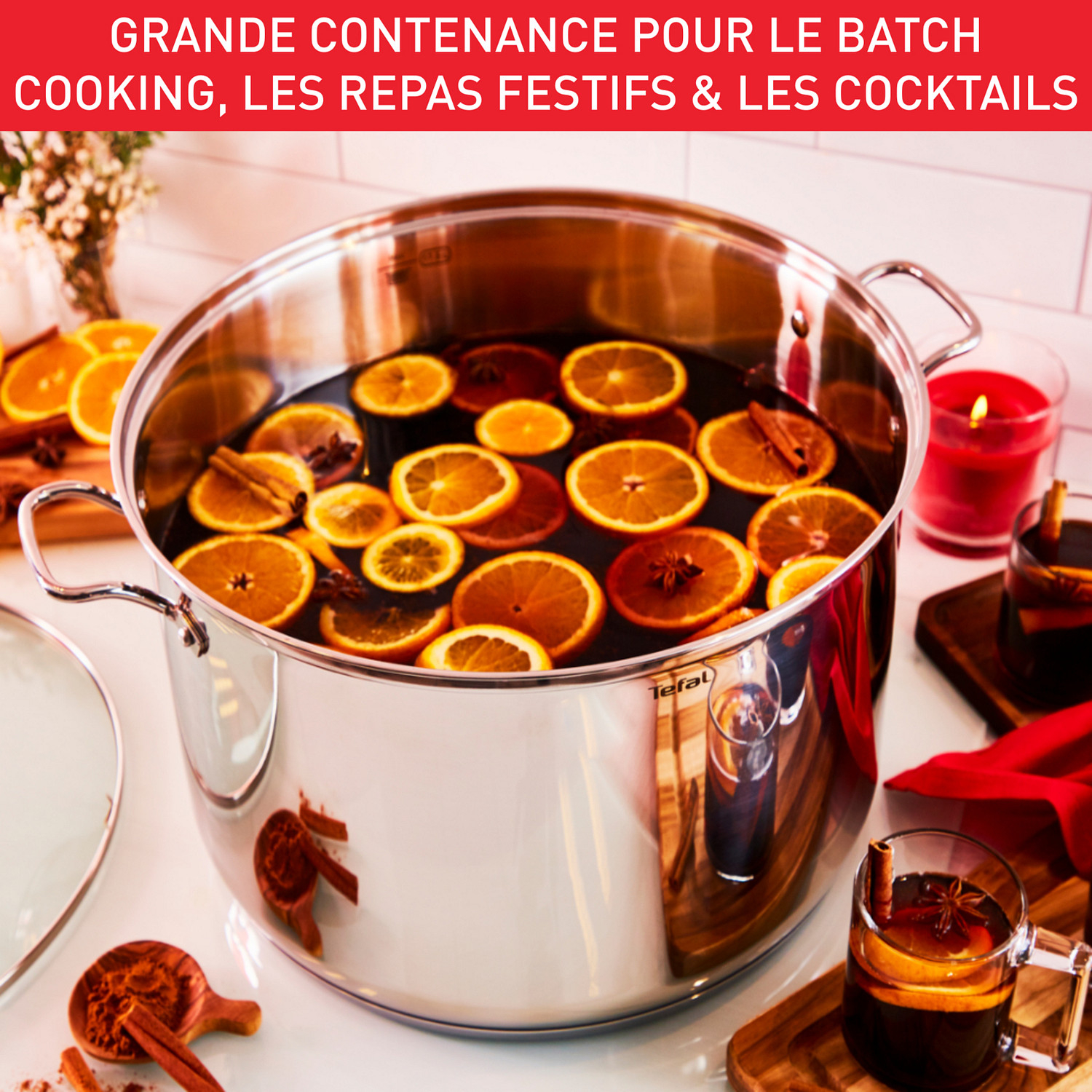 Voir la diapositive 3 : TEFAL Marmite 36 cm (20 L) tous feux dont induction avec couvercle INTUITION XL