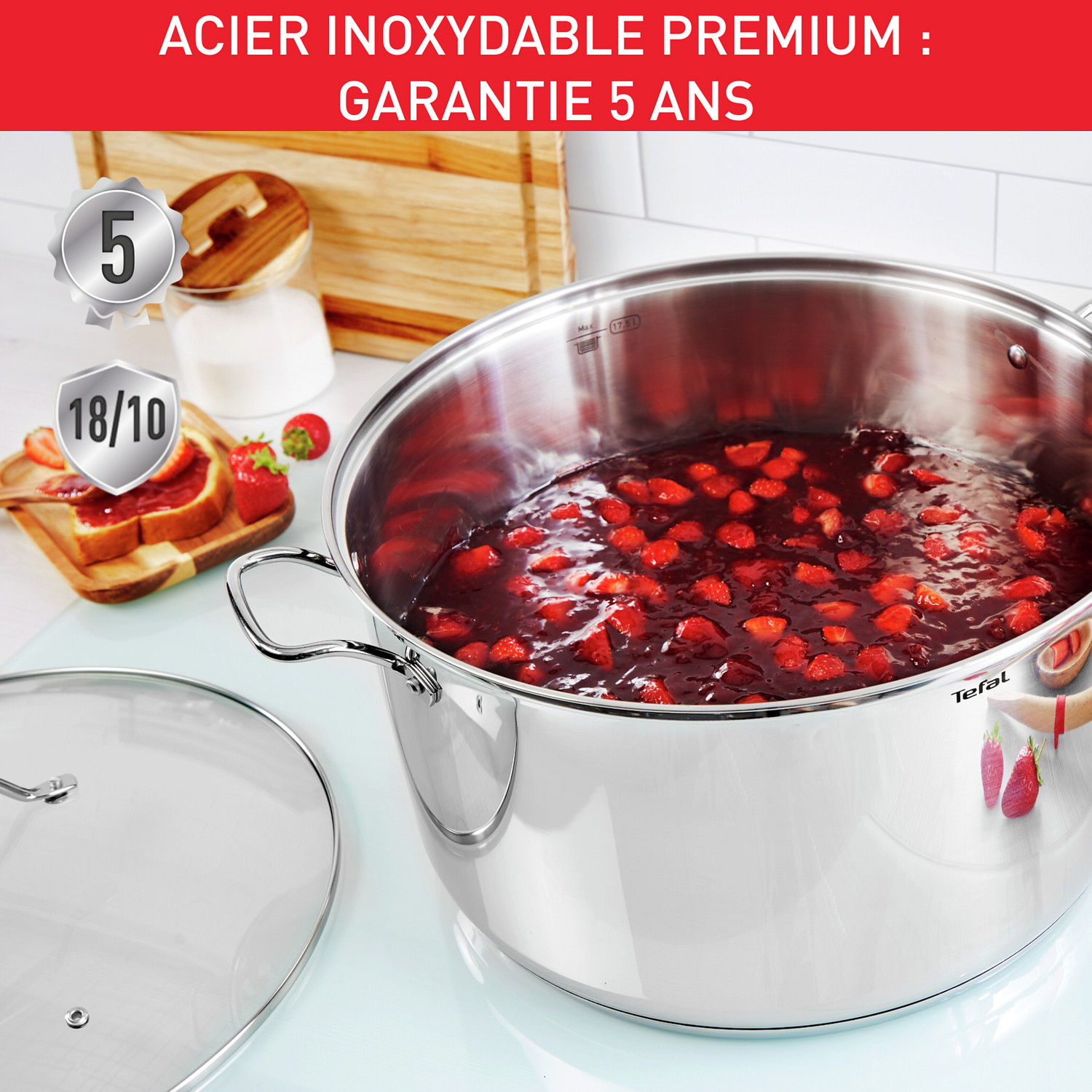 Voir la diapositive 4 : TEFAL Marmite 36 cm (20 L) tous feux dont induction avec couvercle INTUITION XL