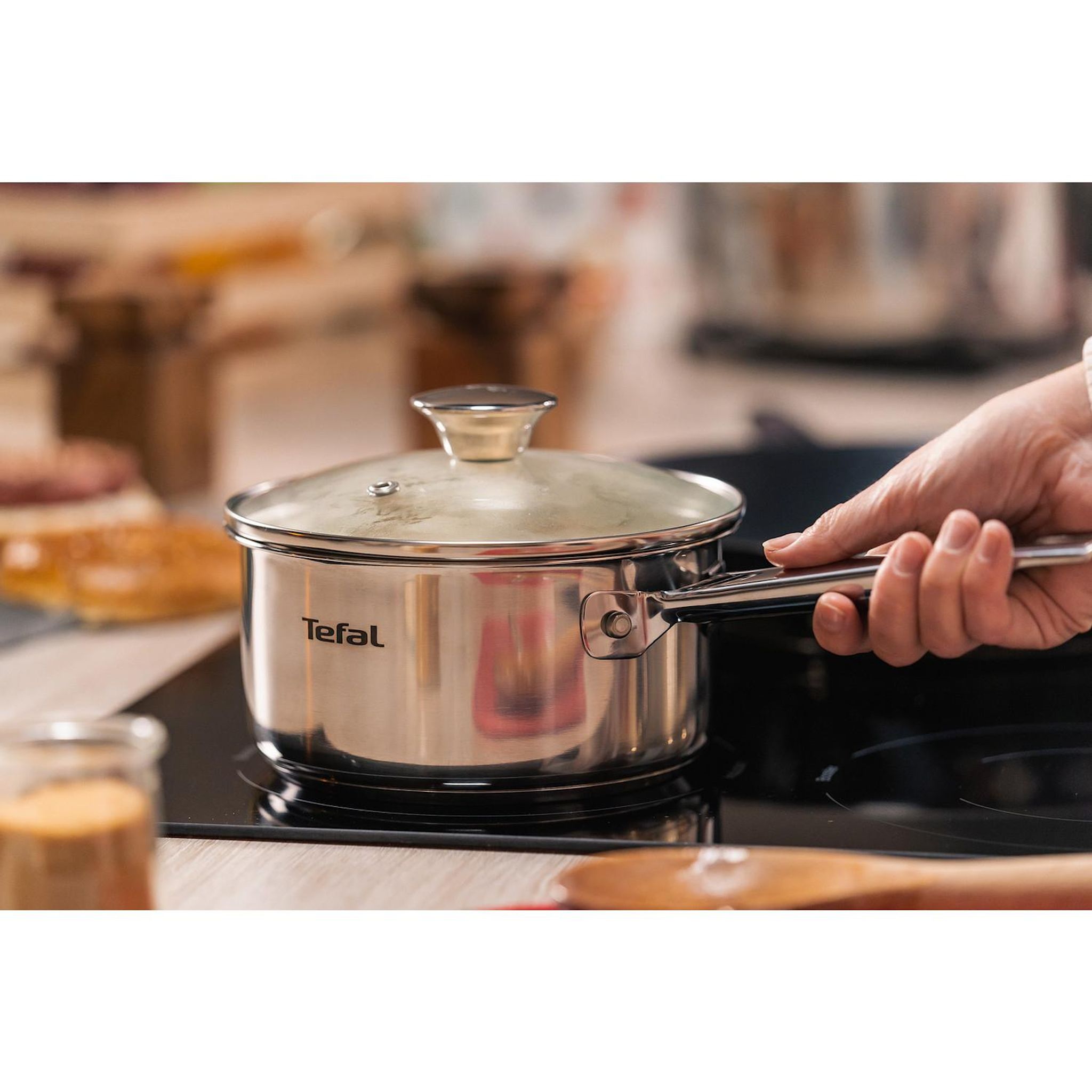 Voir la diapositive 6 : TEFAL Casserole 20 cm inox COOK EAT tous feux dont induction