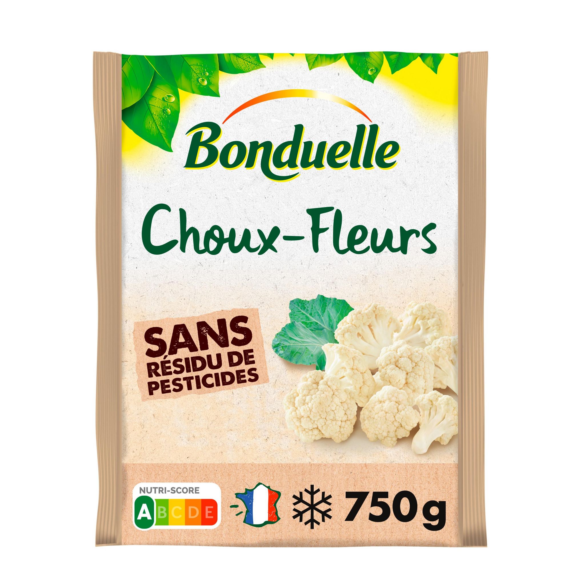 Voir la diapositive 2 : BONDUELLE Chou fleur en fleurettes sans résidus de pesticides 5 portions 750g