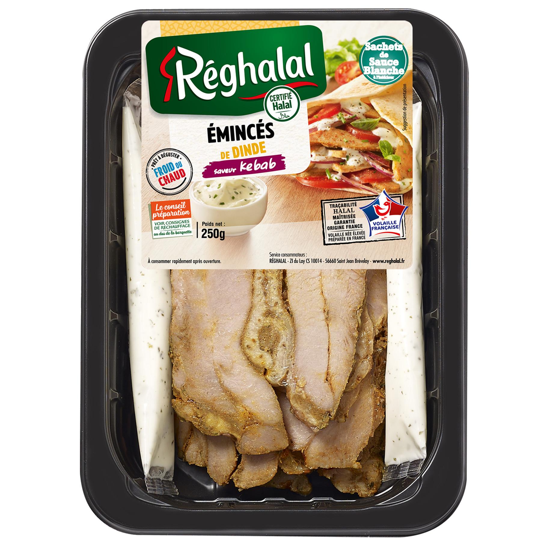REGHALAL Emincés de dinde saveur kebab 250g