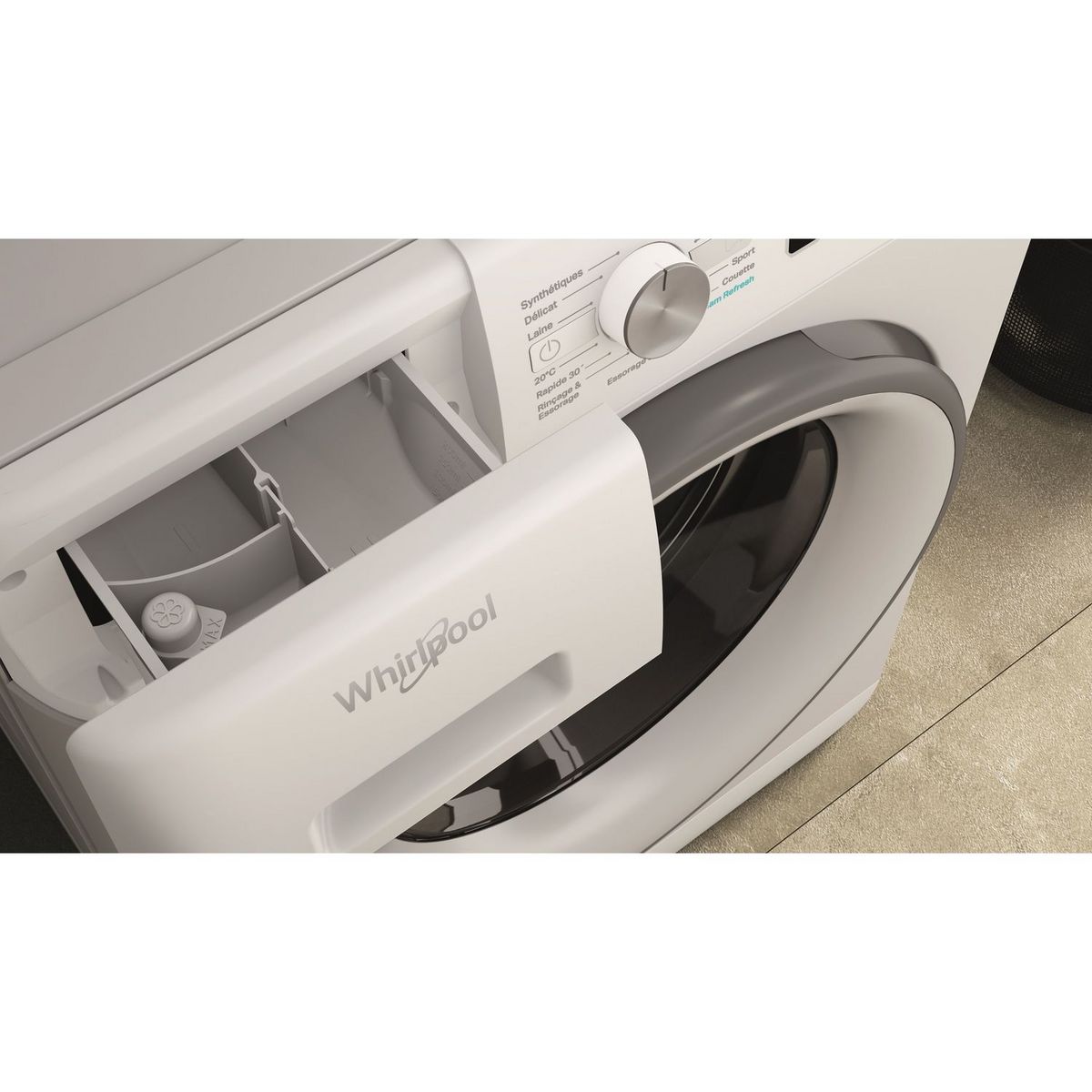 WHIRLPOOL Lave linge hublot FFBP9258SVFR, 9 kg, 1200 T/min