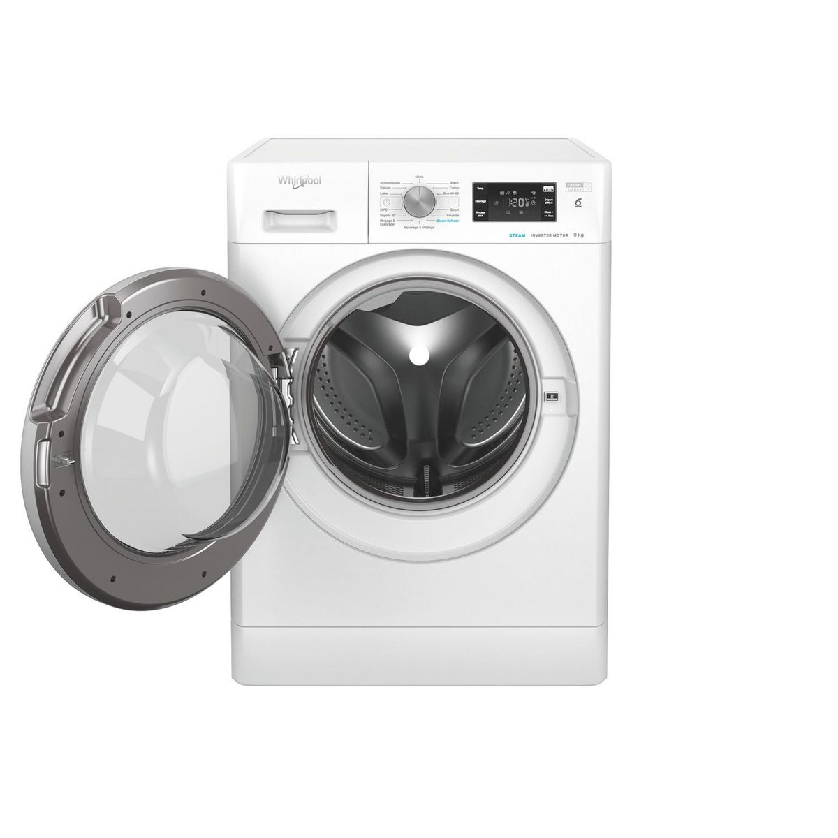 WHIRLPOOL Lave linge hublot FFBP9258SVFR, 9 kg, 1200 T/min