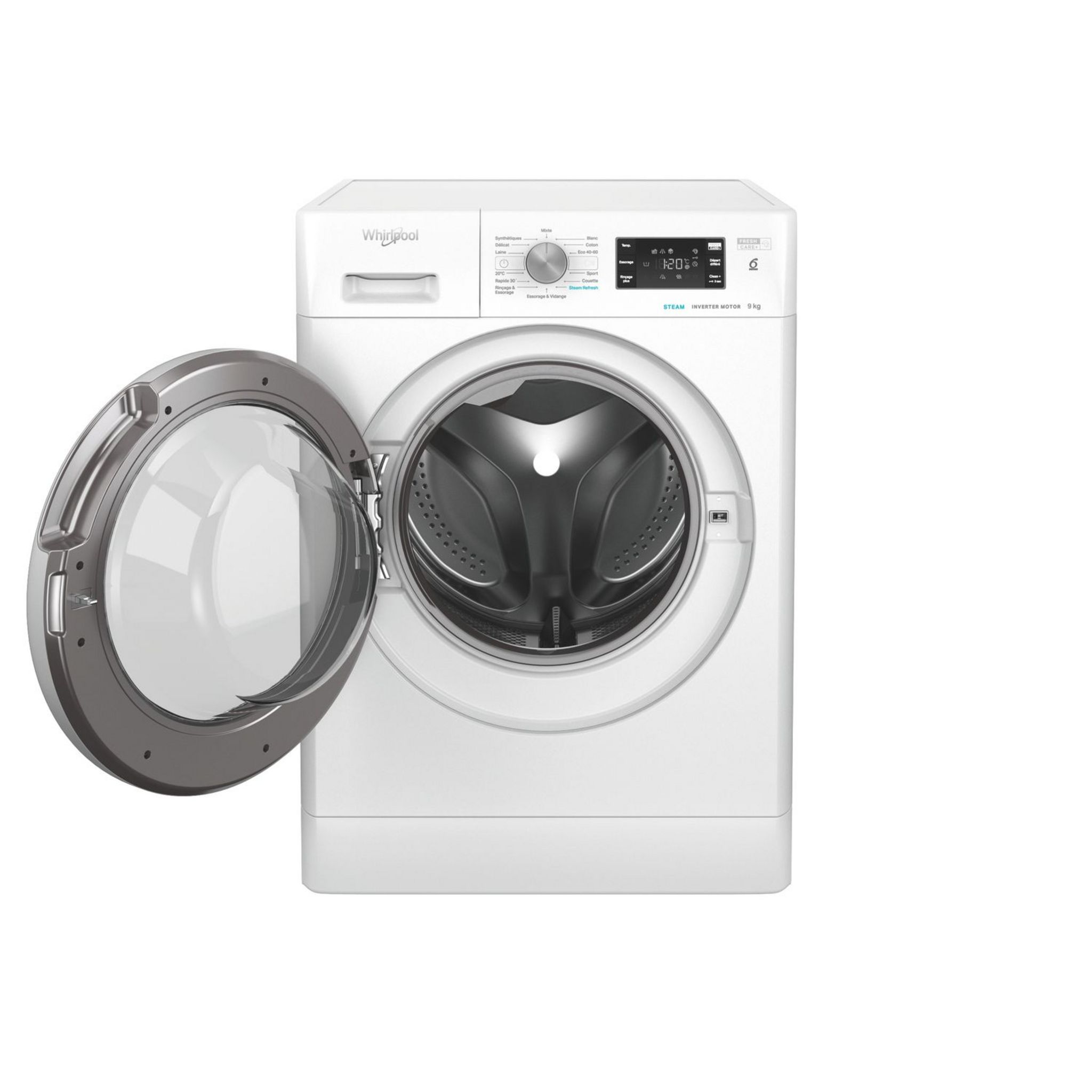 Voir la diapositive 6 : WHIRLPOOL Lave linge hublot FFBP9258SVFR, 9 kg, 1200 T/min