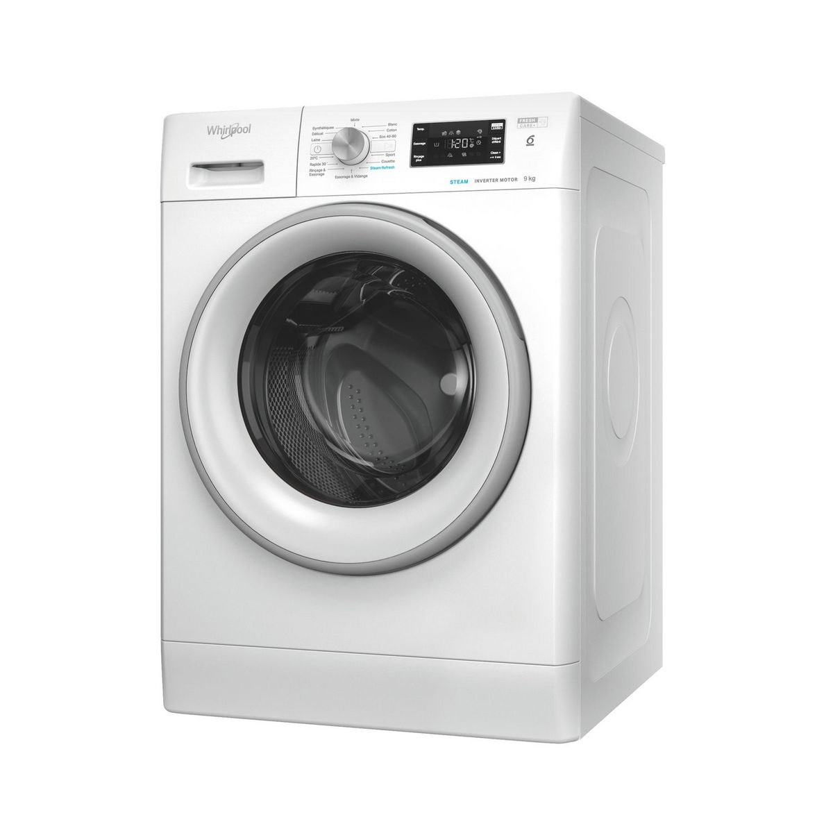 WHIRLPOOL Lave linge hublot FFBP9258SVFR, 9 kg, 1200 T/min