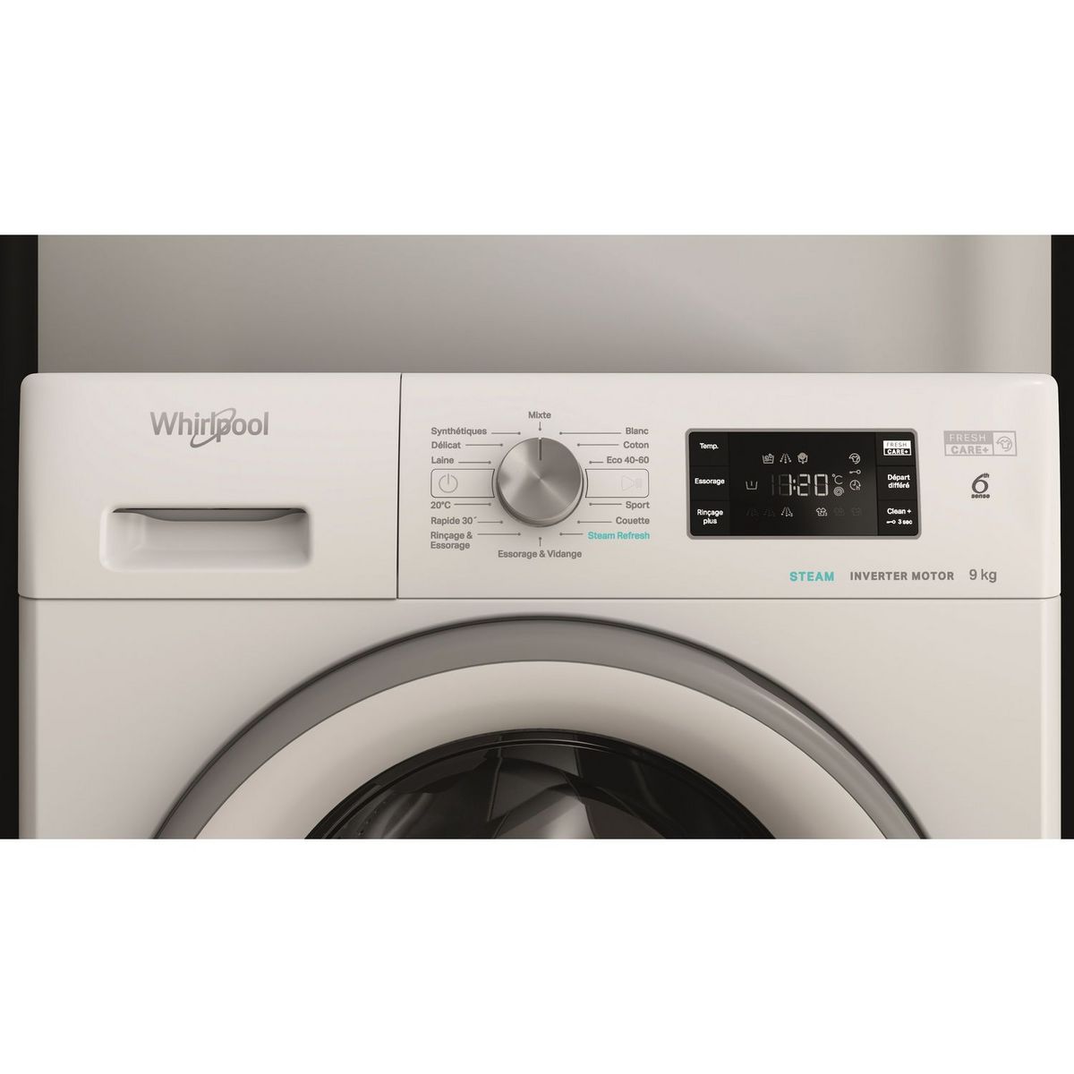 WHIRLPOOL Lave linge hublot FFBP9258SVFR, 9 kg, 1200 T/min