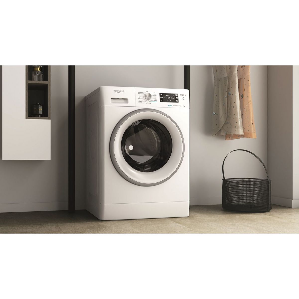 WHIRLPOOL Lave linge hublot FFBP9258SVFR, 9 kg, 1200 T/min