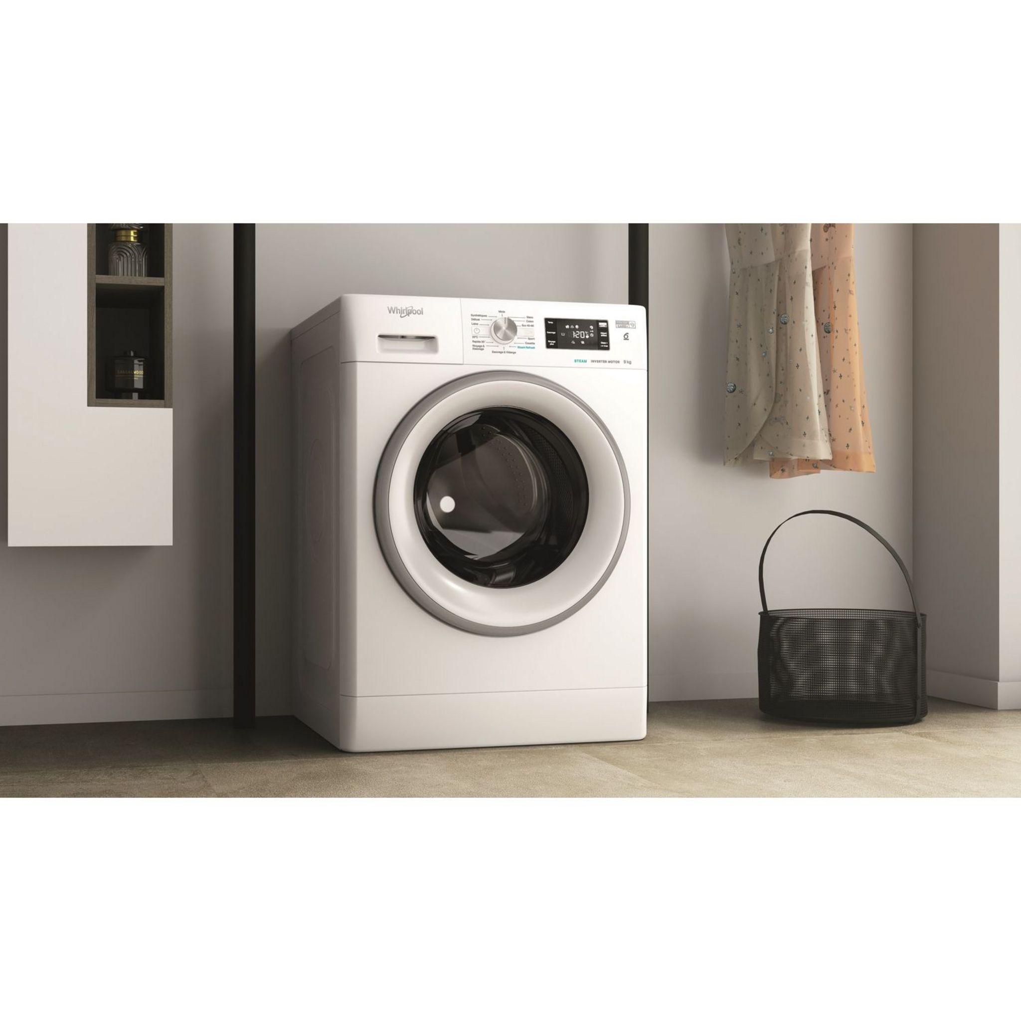 Voir la diapositive 9 : WHIRLPOOL Lave linge hublot FFBP9258SVFR, 9 kg, 1200 T/min