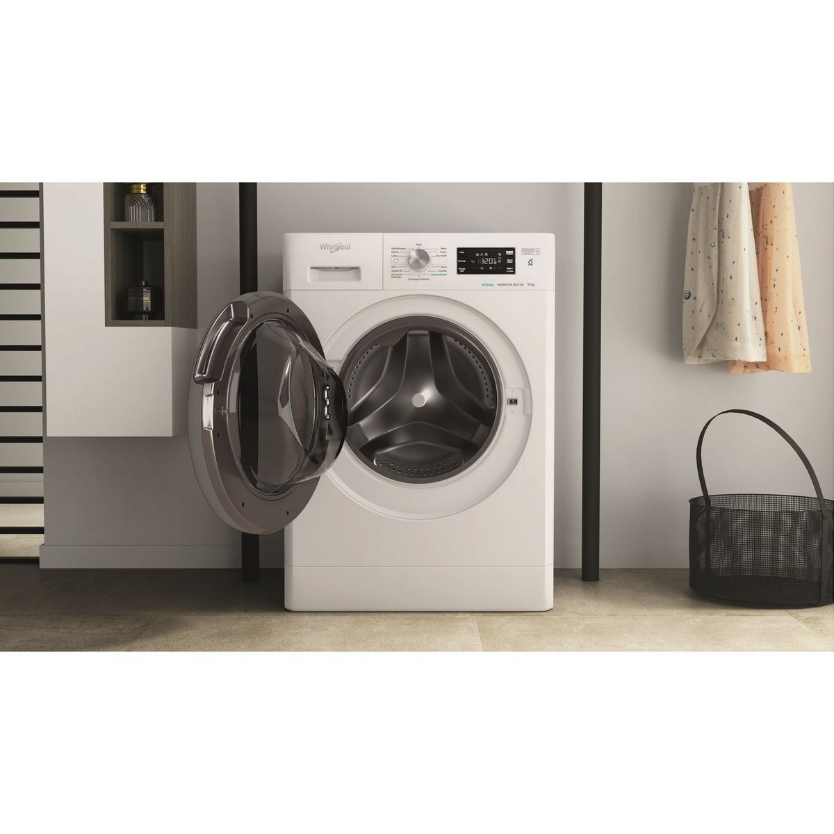 WHIRLPOOL Lave linge hublot FFBP9258SVFR, 9 kg, 1200 T/min