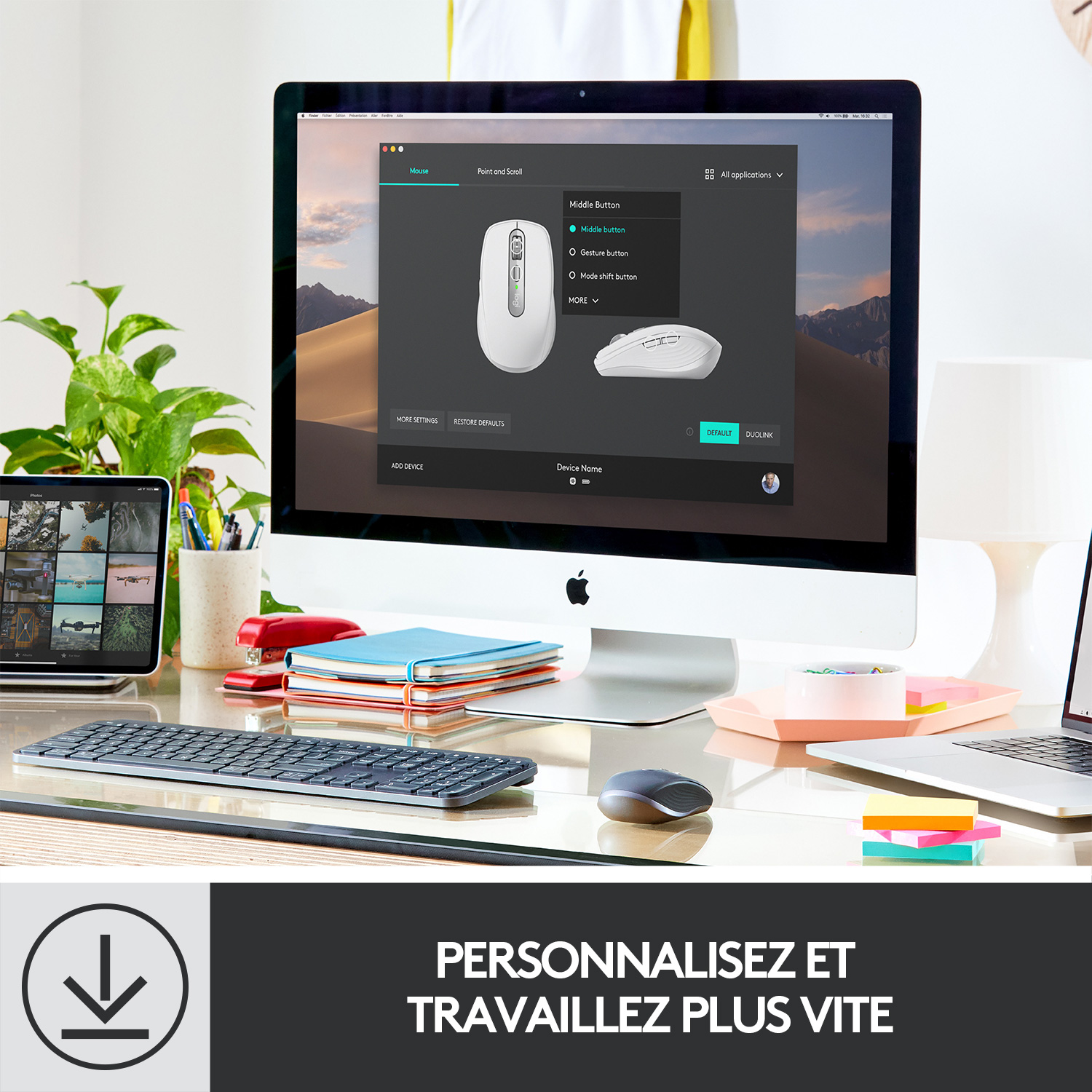 Voir la diapositive 8 : LOGITECH Souris MXANYWHERE3 RS - Rose