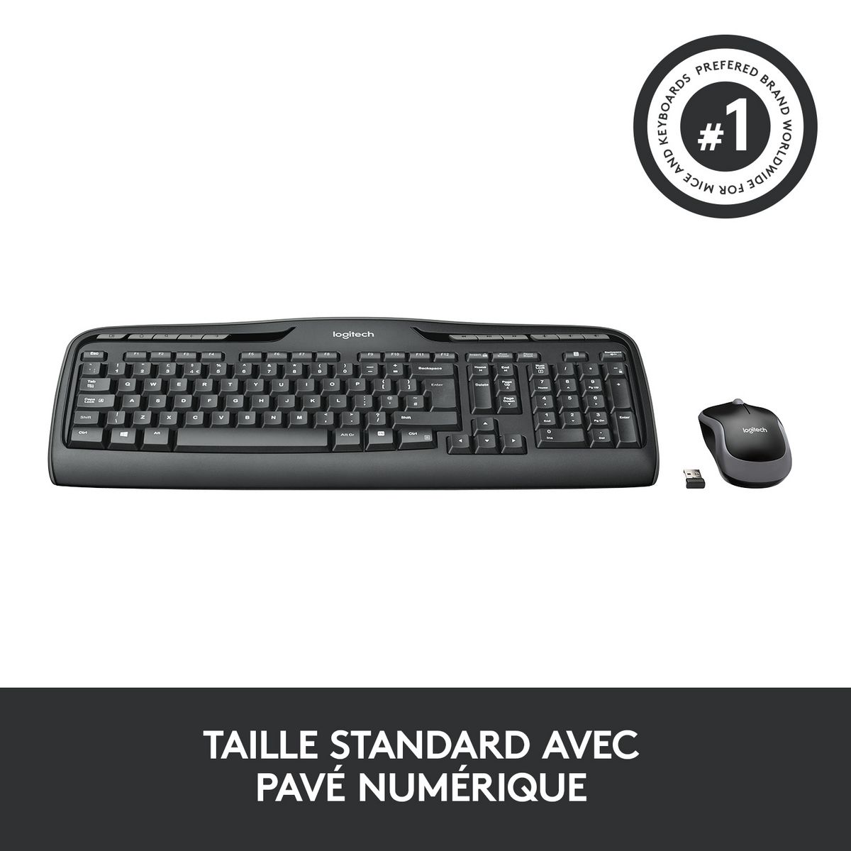 LOGITECH Bundle clavier + souris MK720 - Gris et noir