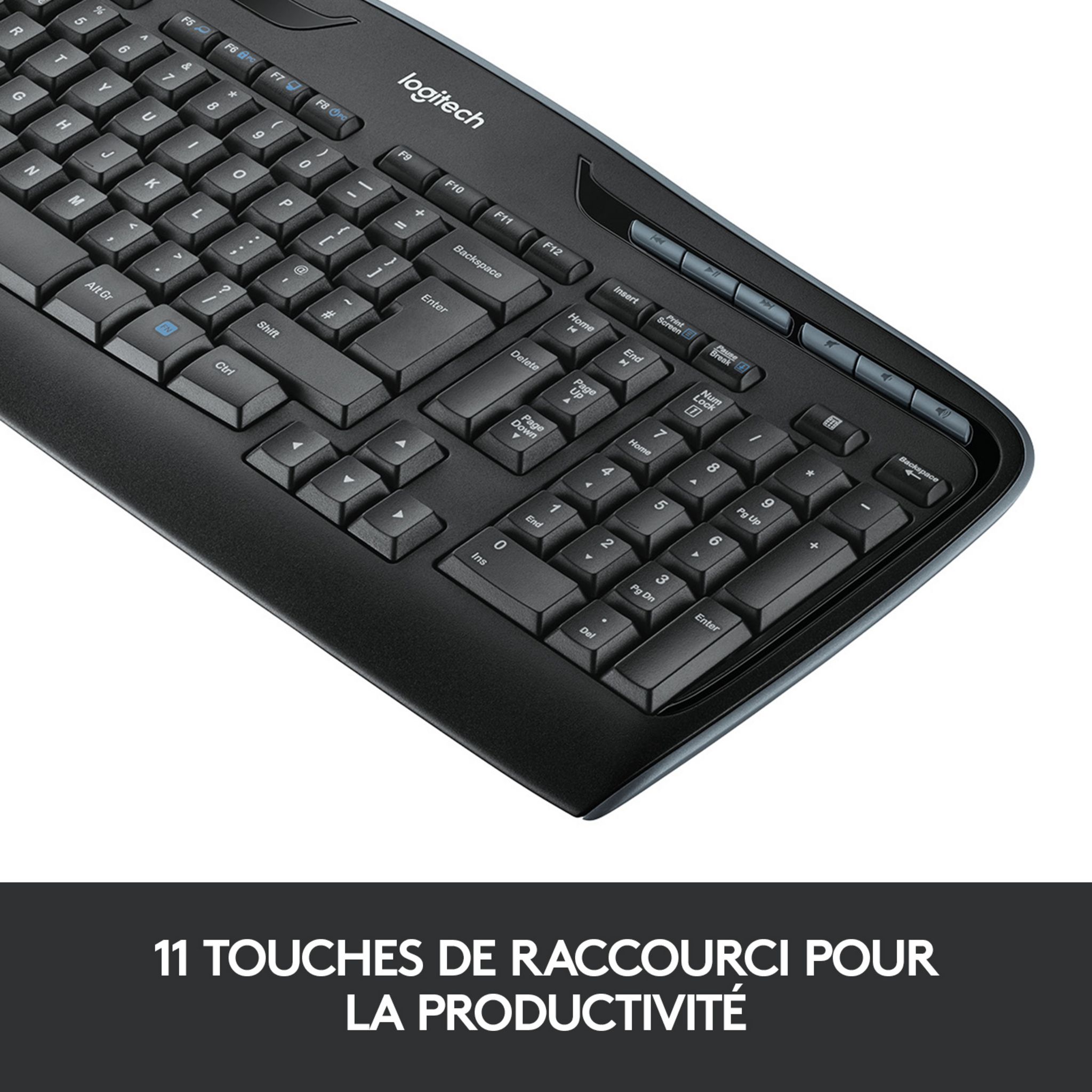 Voir la diapositive 5 : LOGITECH Bundle clavier + souris MK720 - Gris et noir