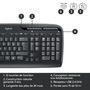Voir la diapositive 7 : LOGITECH Bundle clavier + souris MK720 - Gris et noir