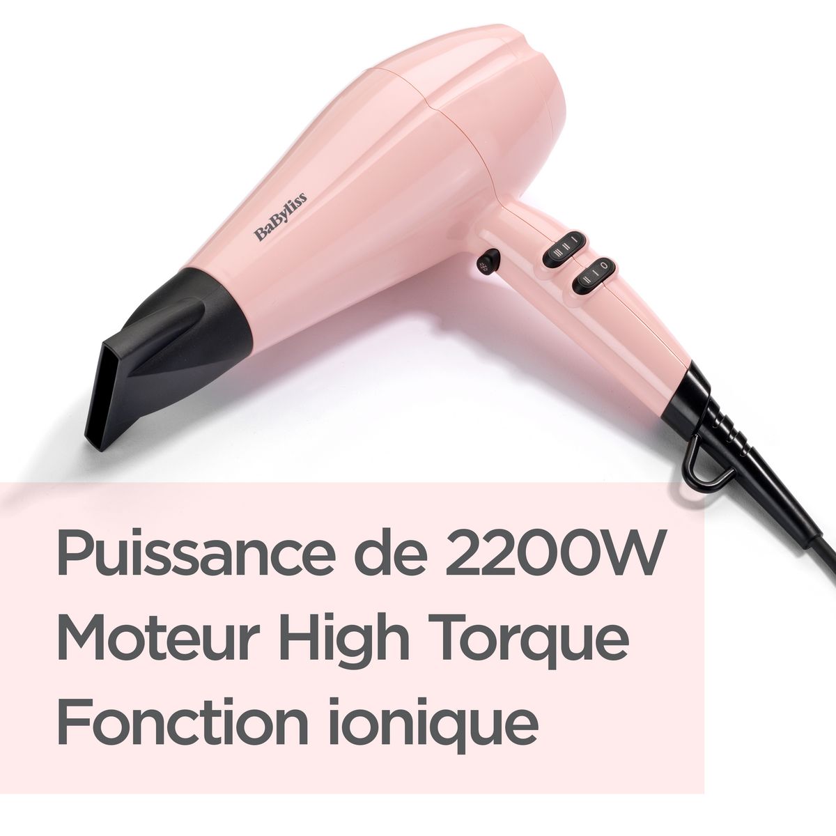 BABYLISS Sèche cheveux fonction ionique 5337PRE - Rose
