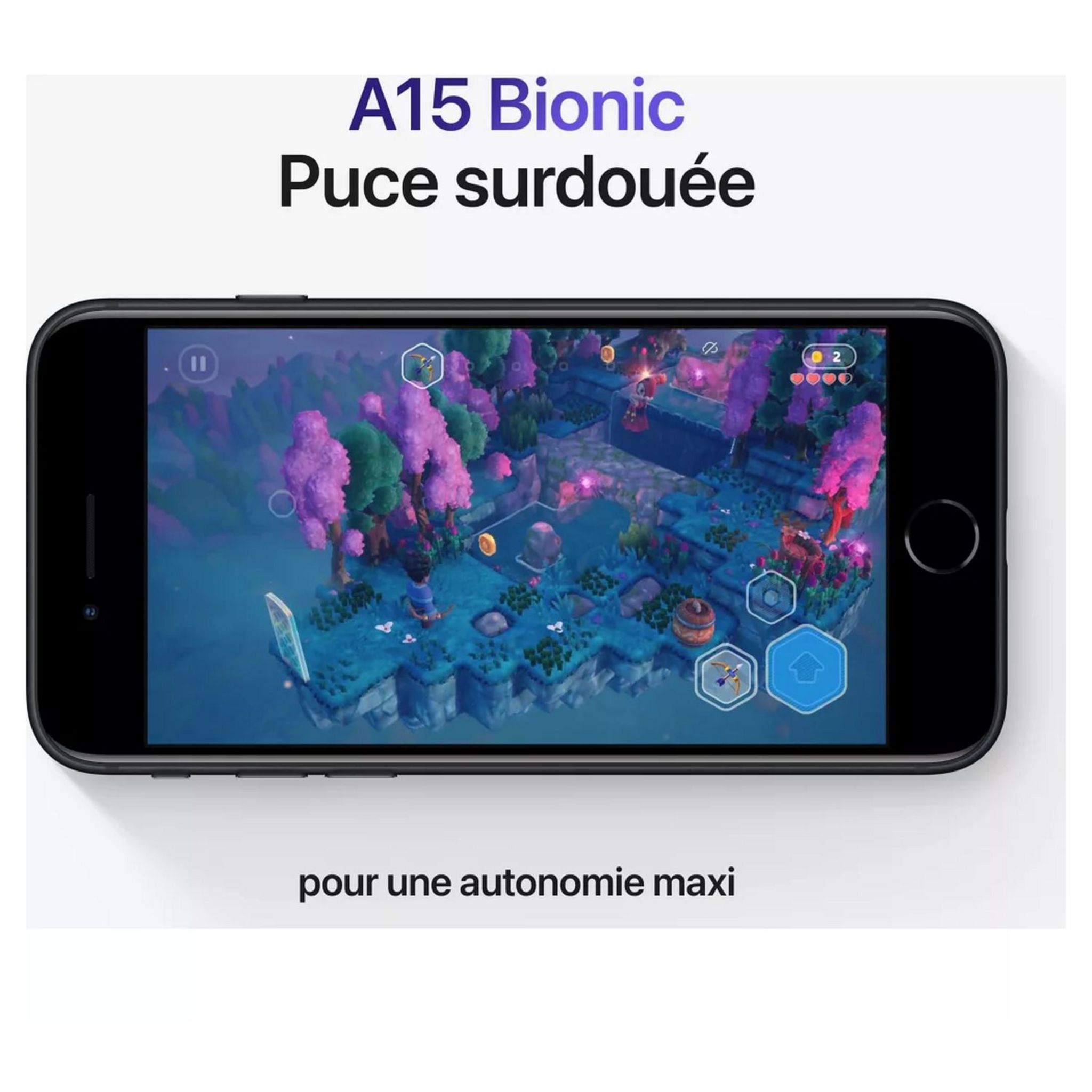 Voir la diapositive 3 : APPLE iPhone SE 2022 - 64GO - Minuit