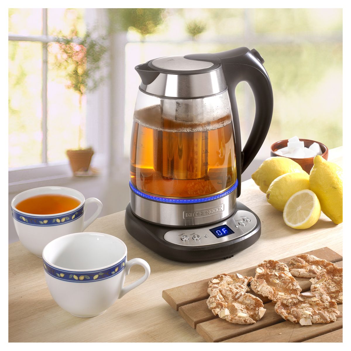 Voir la diapositive 5 : KITCHENCOOK Bouilloire électrique TEATIME température réglable - Verre