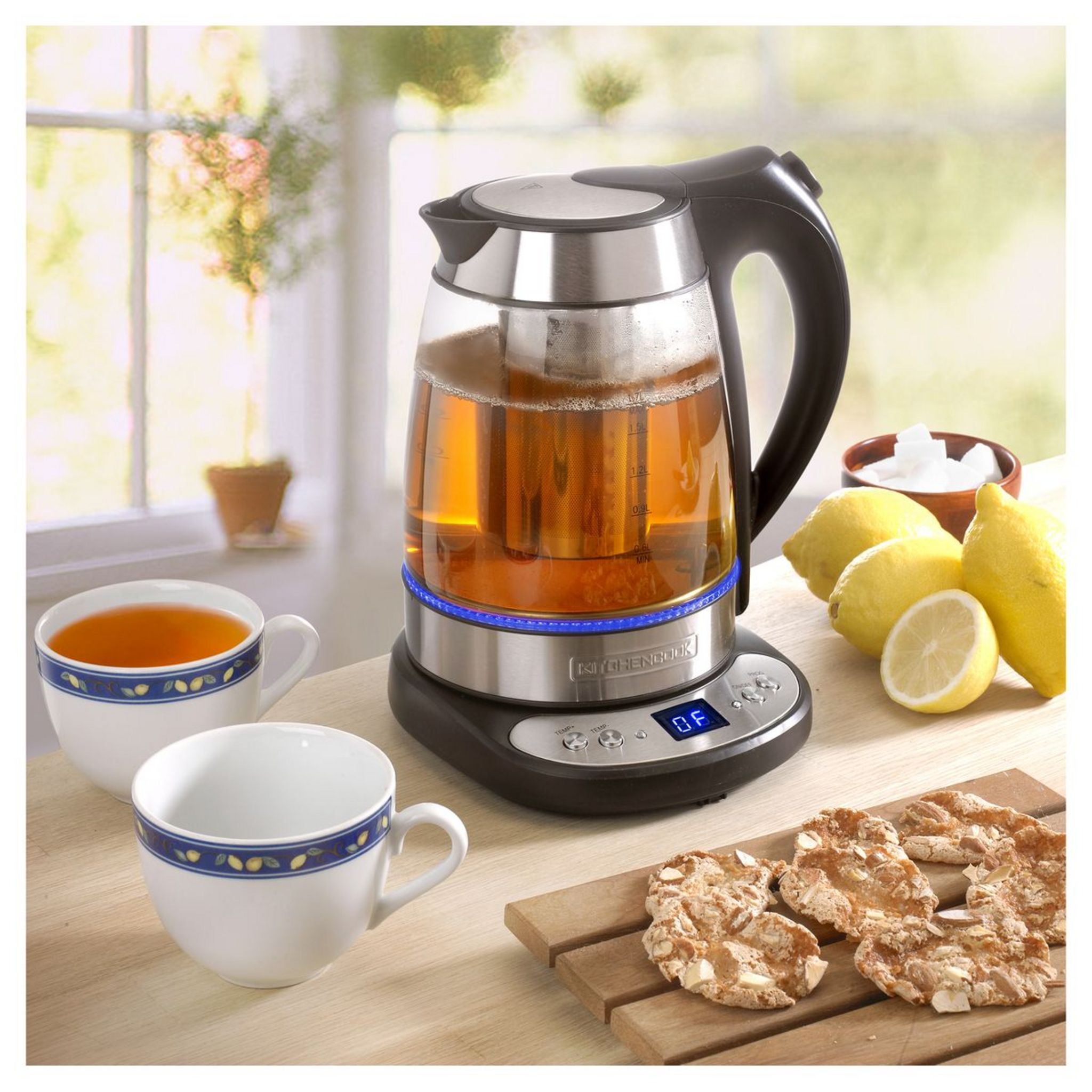 Voir la diapositive 5 : KITCHENCOOK Bouilloire électrique TEATIME température réglable - Verre