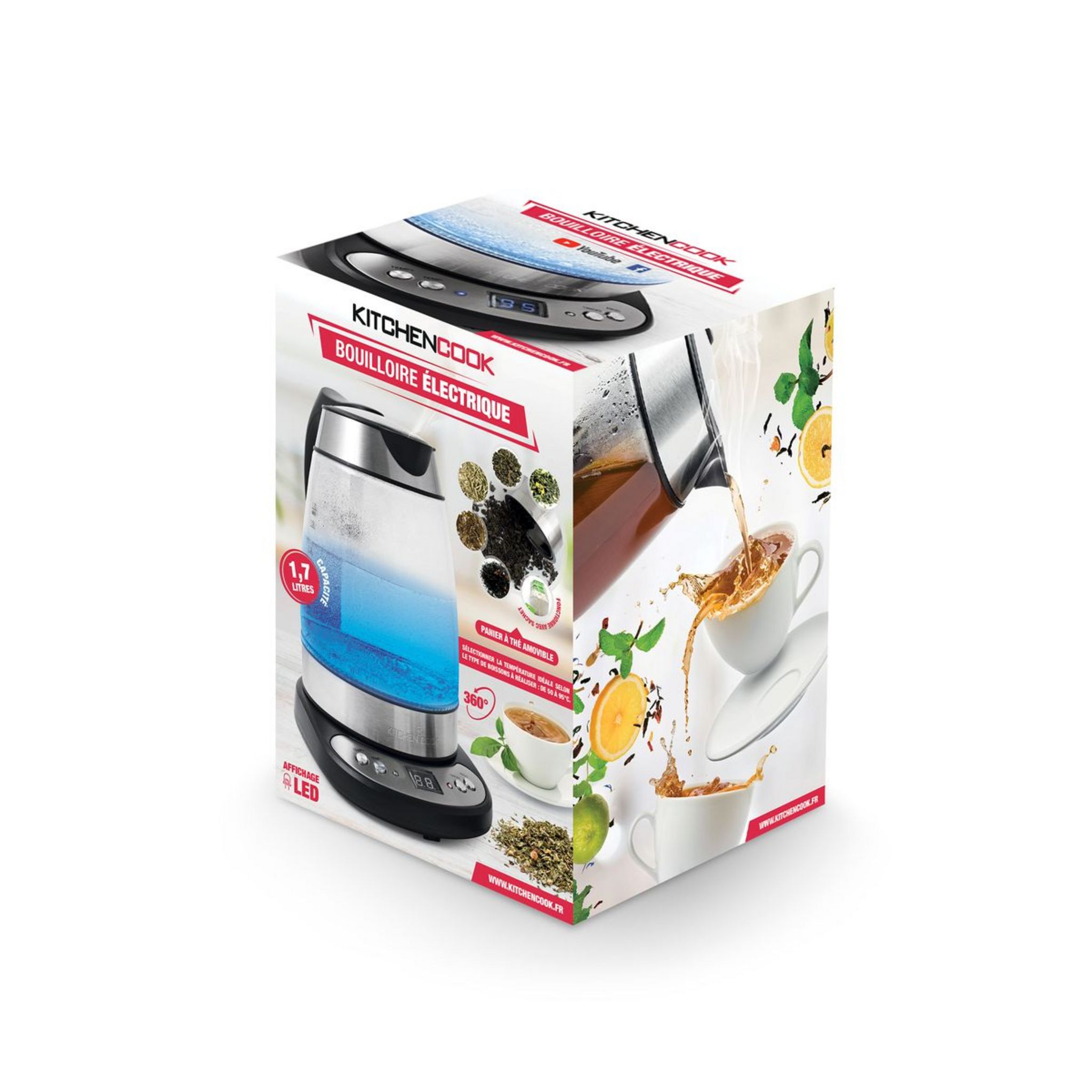 Voir la diapositive 6 : KITCHENCOOK Bouilloire électrique TEATIME température réglable - Verre
