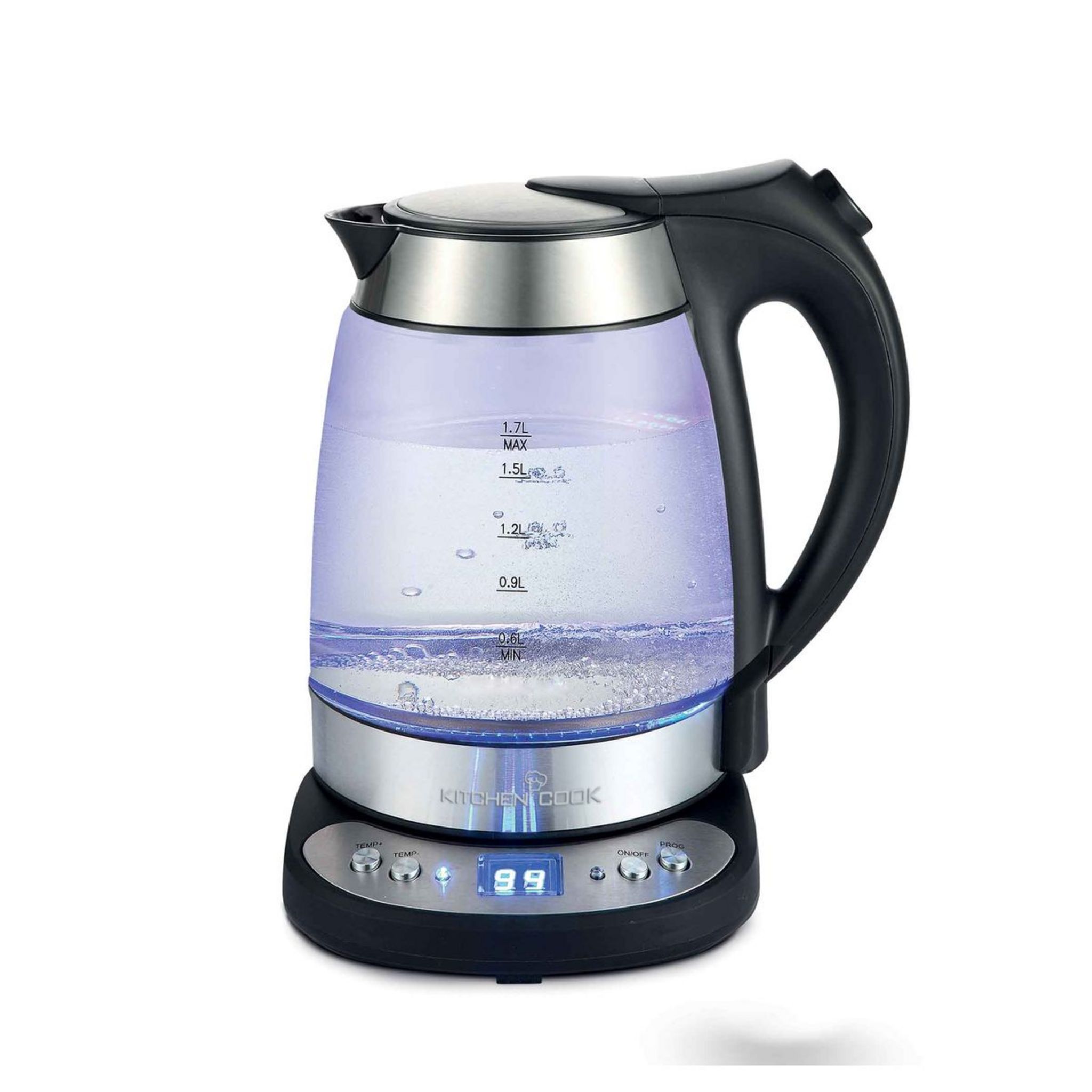Voir la diapositive 8 : KITCHENCOOK Bouilloire électrique TEATIME température réglable - Verre