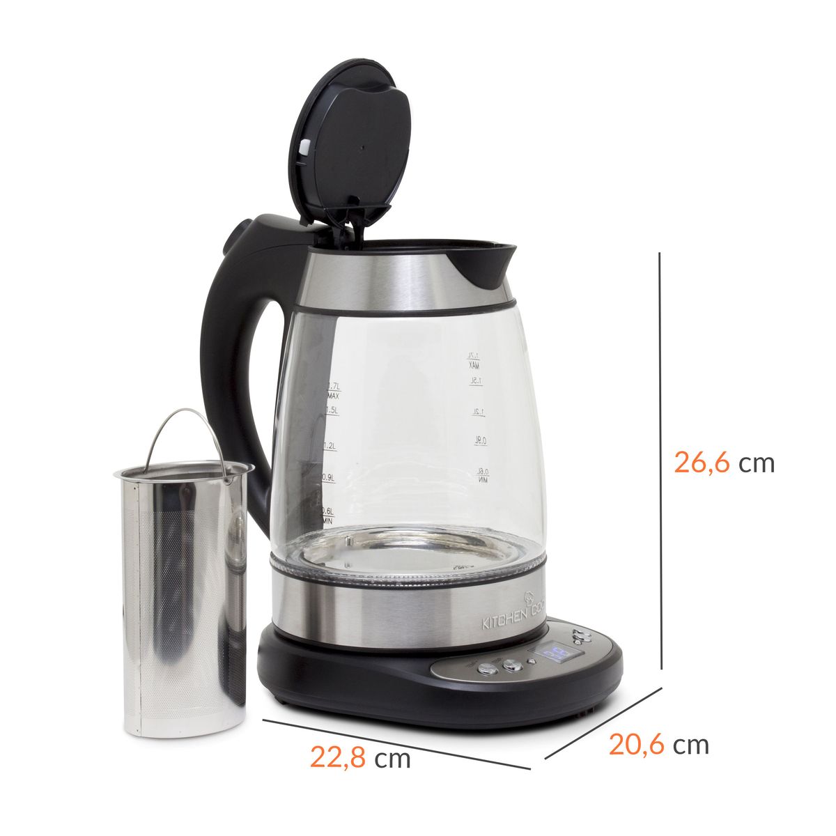 Voir la diapositive 9 : KITCHENCOOK Bouilloire électrique TEATIME température réglable - Verre