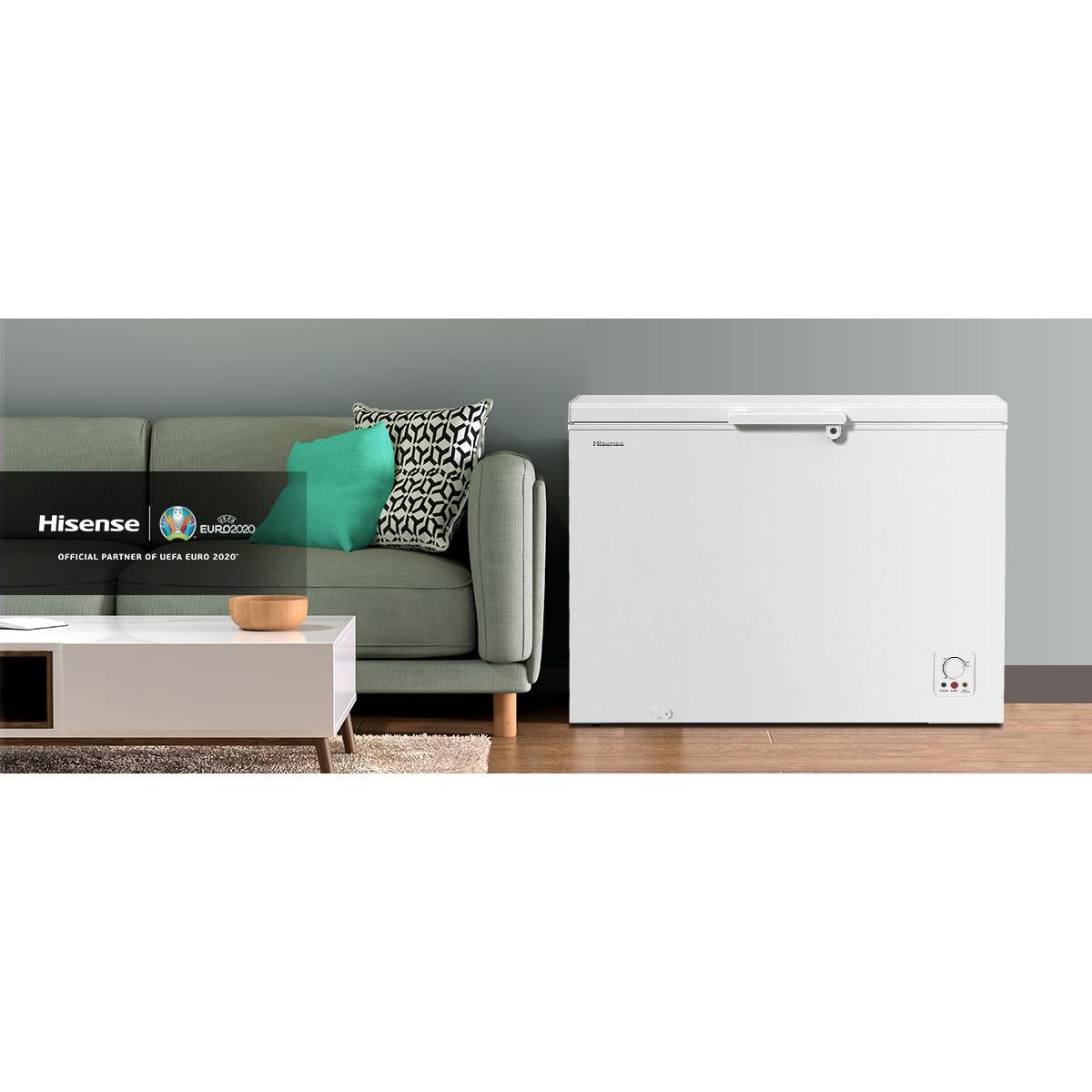 HISENSE Congélateur coffre FC394D4AW1, 303 L, Froid statique