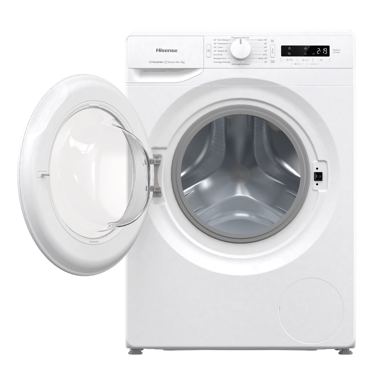 Voir la diapositive 2 : HISENSE Lave linge hublot WFGP901449VM, 9 Kg, 1400 T/min, A
