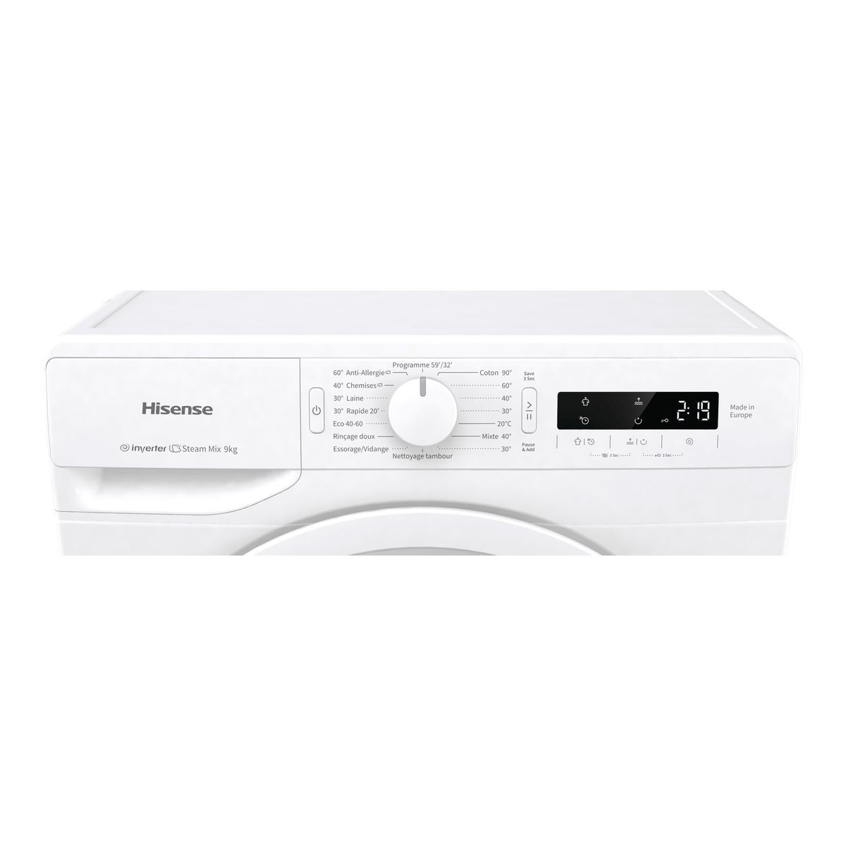HISENSE Lave linge hublot WFGP901449VM, 9 Kg, 1400 T/min, A