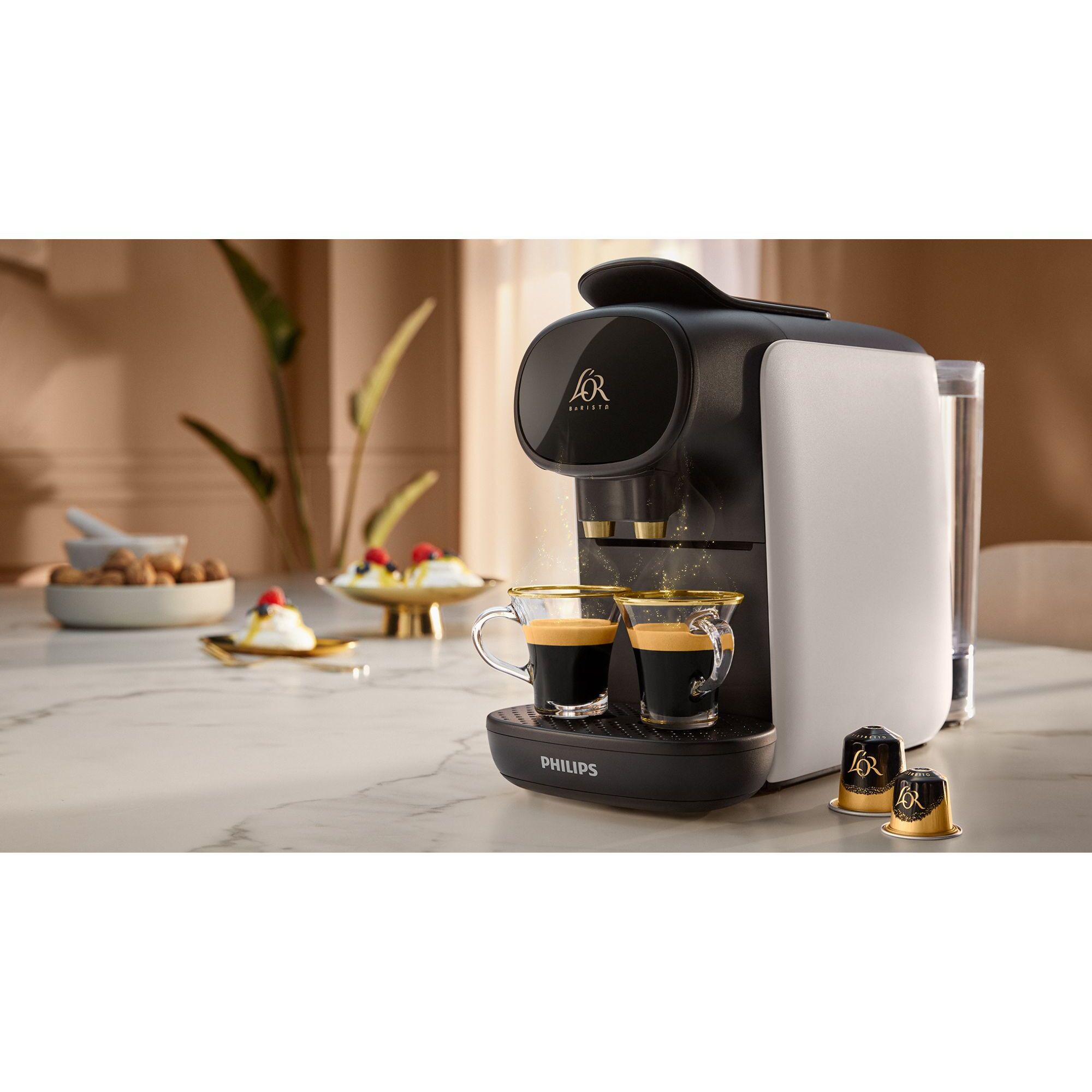 Voir la diapositive 8 : L'OR Cafetière à dosette L'Or Barista LM9012/03 - Blanche