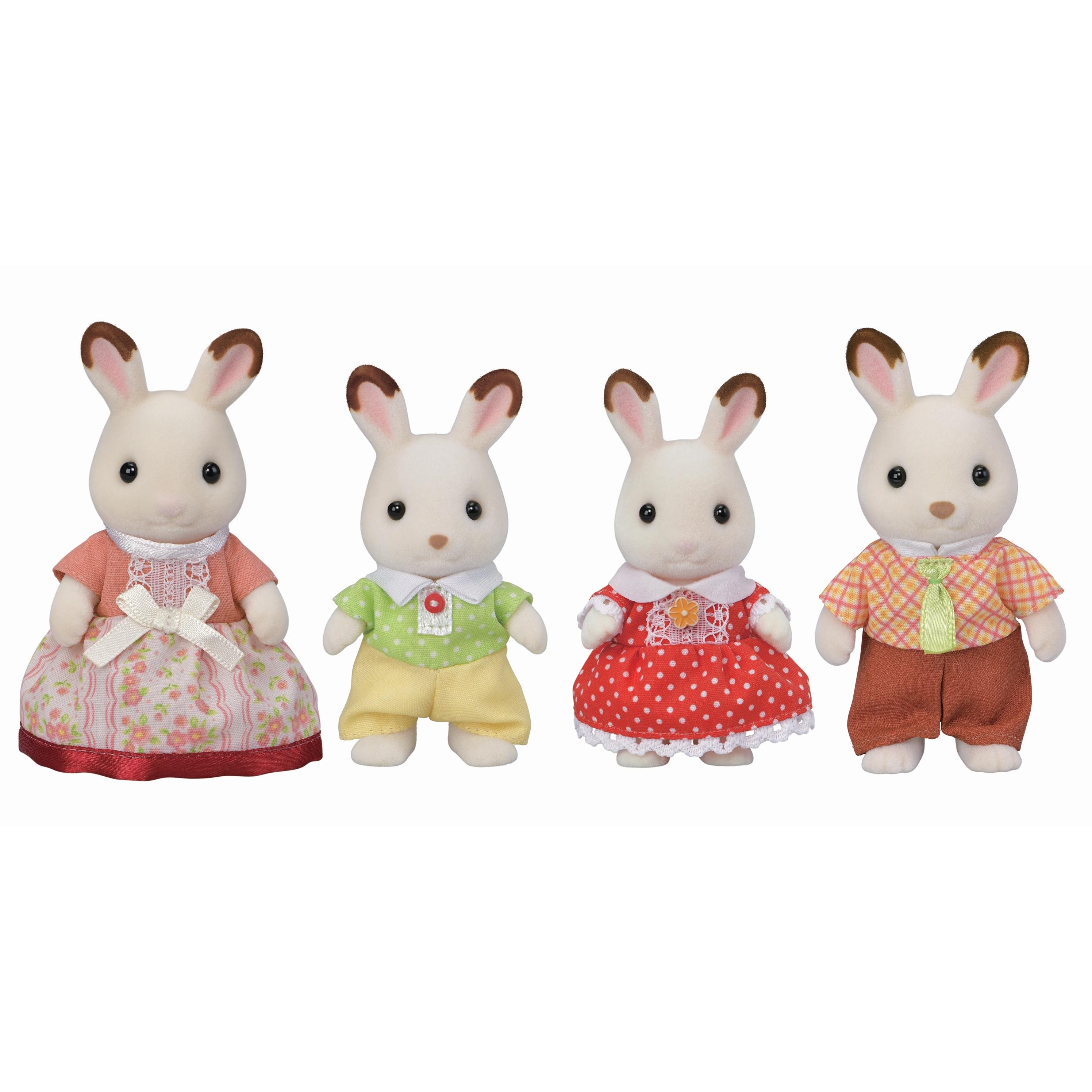 Voir la diapositive 2 : EPOCH D'ENFANCE Figurines La famille Lapins chocolat Sylvanian Families